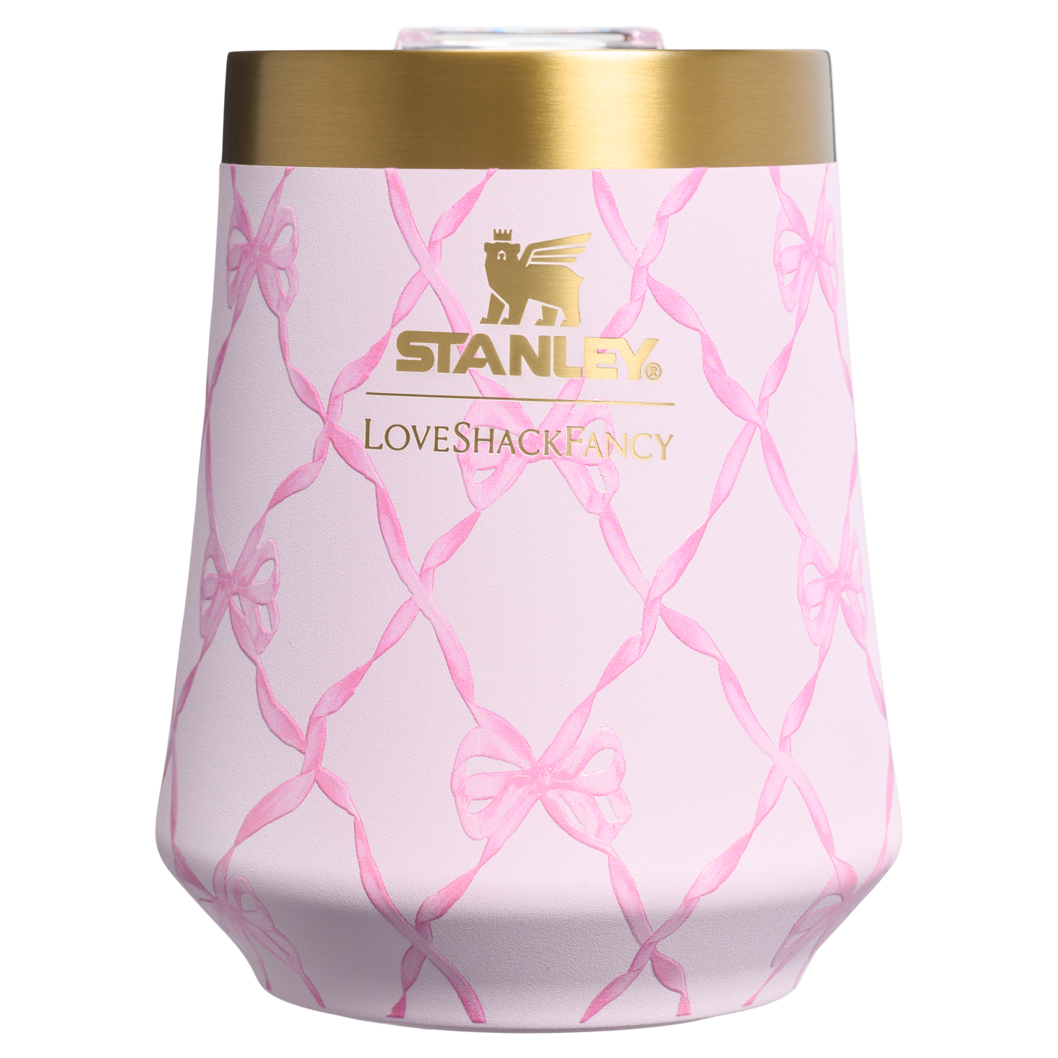 Premium Matte Stanley 1913 x LoveShackFancy Holiday Reserve Wine Tumbler D367F - Shatterproof Flavor-Preserving Cocktail Tumbler with Lid Detail