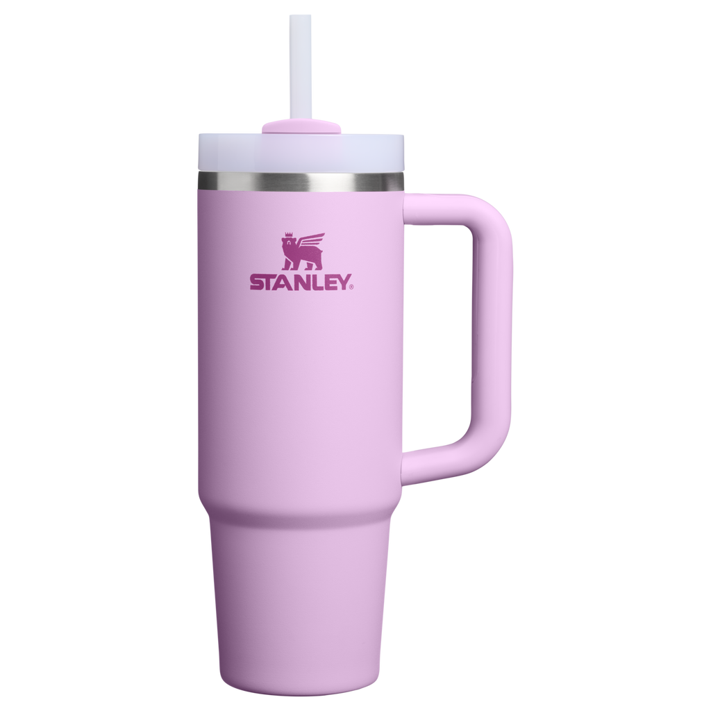 Splash-Resistant FlowState The Quencher H2.0 Flowstate Tumbler | Stanley Create D331C - Premium Stainless Steel Straw Cup for All-Day Hydration - Soft Orchid
