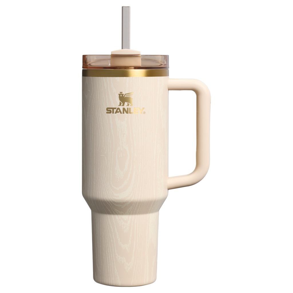 Splash-Resistant FlowState The Cheers & Cheer Quencher H2.0 Flowstate Tumbler D188Q - 40oz Large Capacity Car-Cup Friendly Quencher - Birch Woodgrain