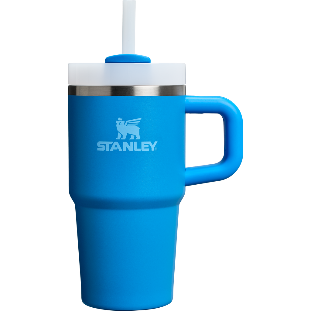 Splash-Resistant FlowState The Quencher H2.O Flowstate Tumbler with Handle | Stanley Create D309N - Double-Wall Vacuum Insulated Travel Tumbler with Straw Detail