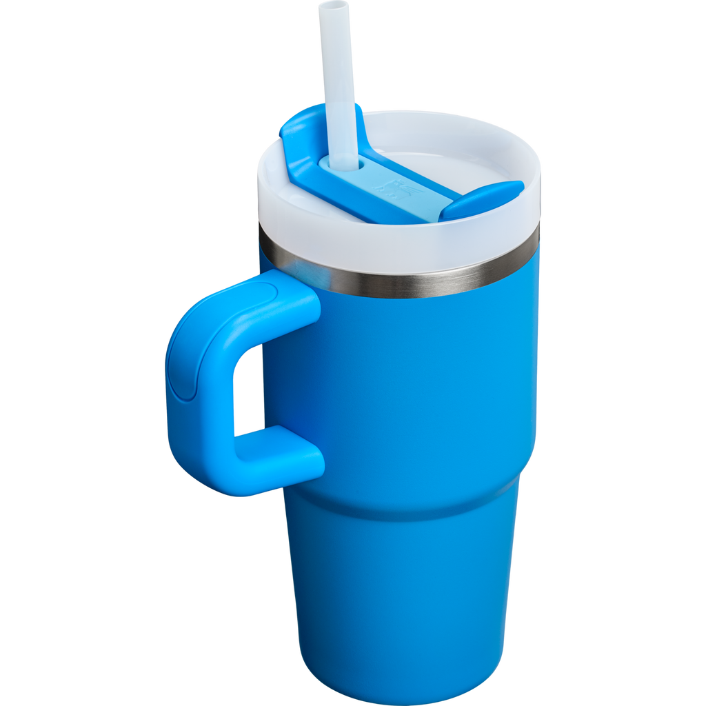 Splash-Resistant FlowState The Quencher H2.O Flowstate Tumbler with Handle | Stanley Create D309N - Double-Wall Vacuum Insulated Travel Tumbler with Straw Detail