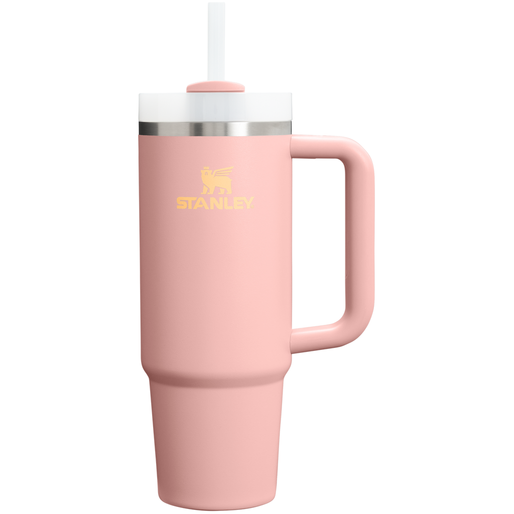 Splash-Resistant FlowState The Quencher H2.0 Flowstate Tumbler | Stanley Create D331C - Premium Stainless Steel Straw Cup for All-Day Hydration - Peach Rose