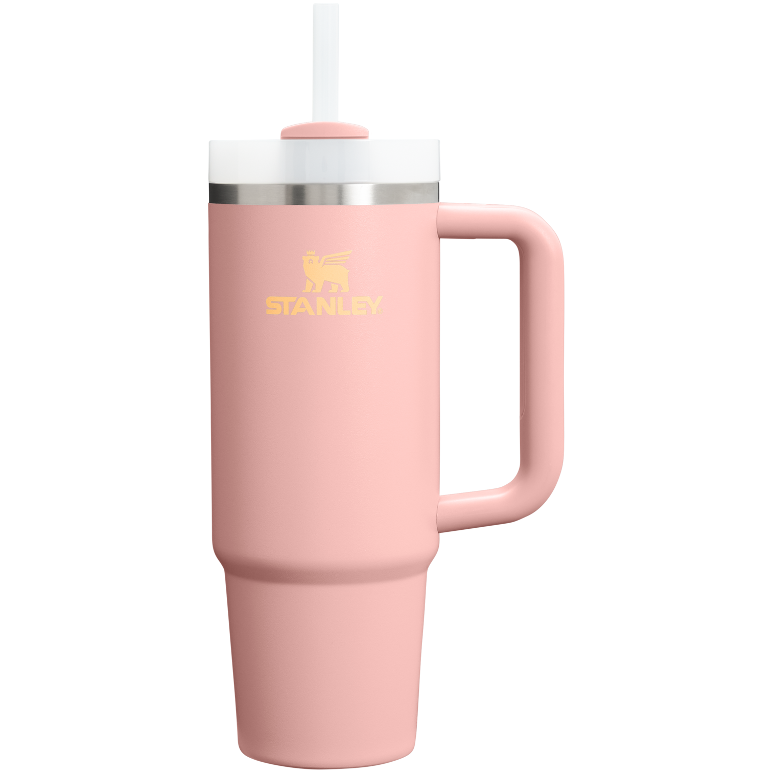 Splash-Resistant FlowState The Quencher H2.0 Flowstate Tumbler | Stanley Create D331C - Premium Stainless Steel Straw Cup for All-Day Hydration - Peach Rose