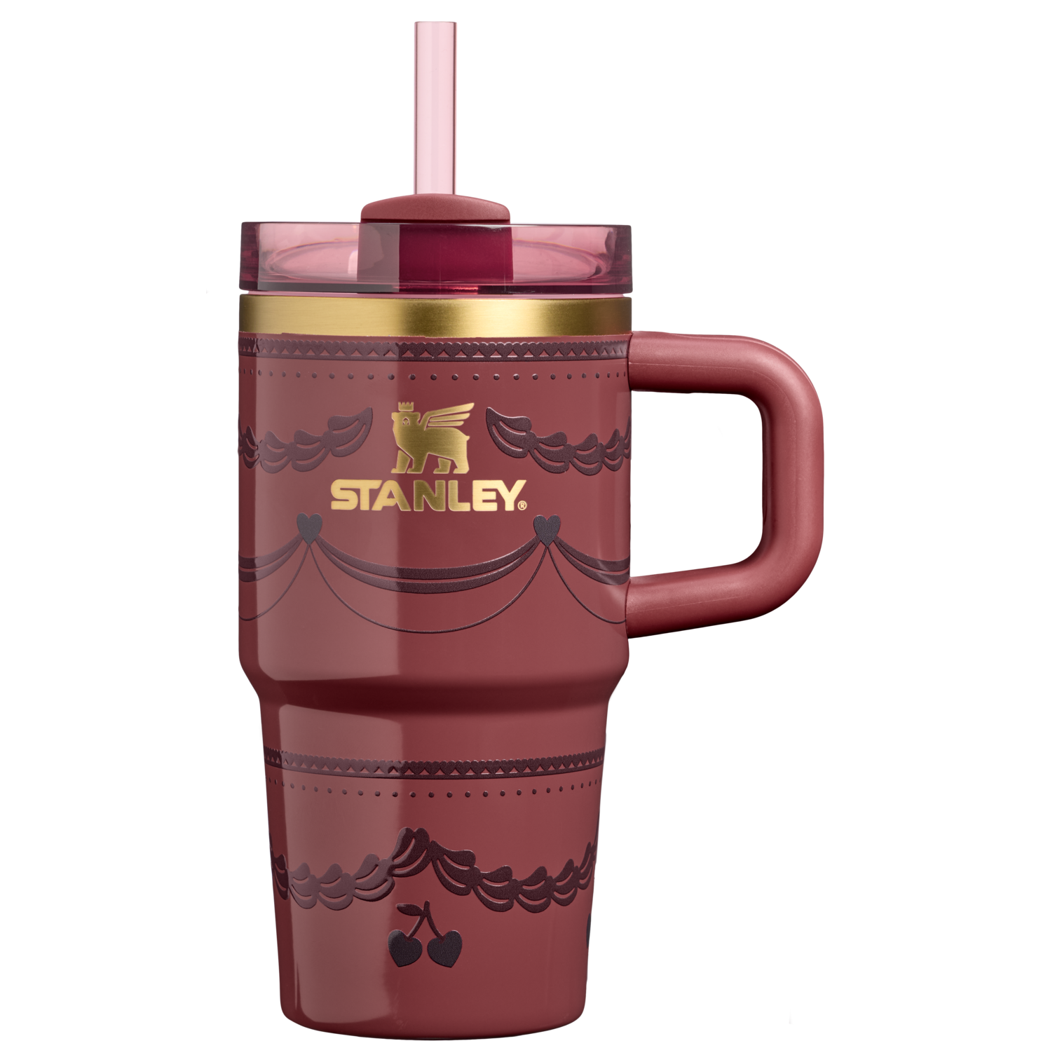 Splash-Resistant FlowState The Valentine’s Day Quencher H2.0  Flowstate Tumbler D234X - FlowState 3-Position Lid Insulated Travel Mug - Red Velvet Cake