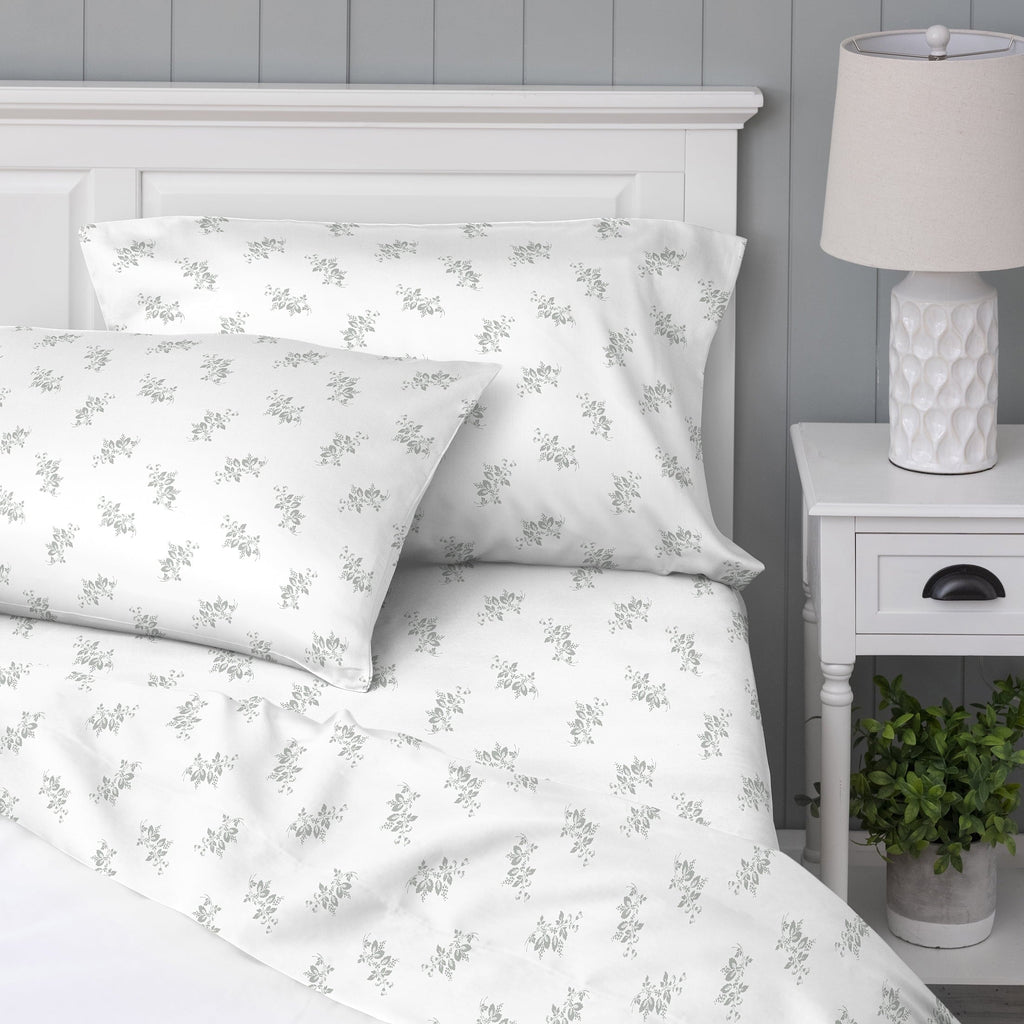 Premium Egyptian Cotton 100% Cotton Percale 4-Piece Queen Size Deep Pocket Printed Bed Sheets Set, 1 Fitted, 1 Flat Sheet with 2 Pillowcases,... - Breathable Egyptian Cotton Flat & Fitted Sheets - Default Title