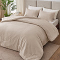 Fluffy Down Alternative 3-Piece Jacquard Braid Ultra Soft King Comforter Set, Luxury Reversible Microfiber Oversized Comforters Bedding Set w... - Luxurious Quilted Duvet Cover Set - Default Title