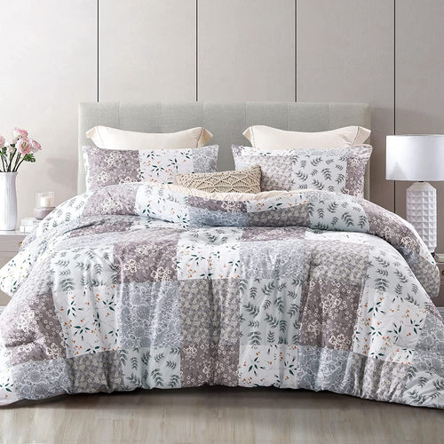 All-Season 3-Piece Queen Comforter Set, Soft Reversible Bedding Comforter Sets, Patchwork Printed Down Alternative Comforter Duv... - Cloud-Like Soft Lightweight Bed Comforter - Default Title