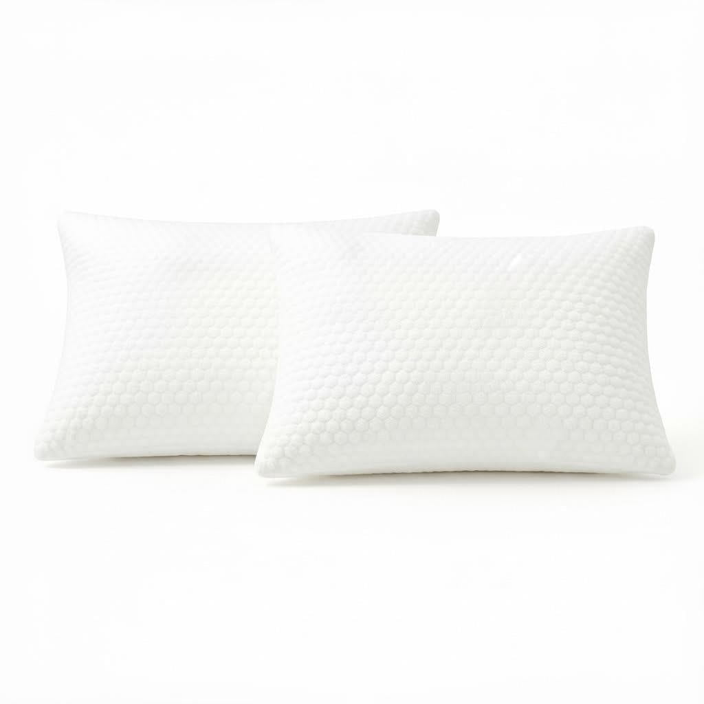 Decorative Plump Queen Size Latex Pillow (2 Pack) Shredded Natural Latex Cooling Bed Pillows for Side & Back Sleepers, Medium Firm Sup... - Hotel Quality Plush Sleeping Pillows - Default Title