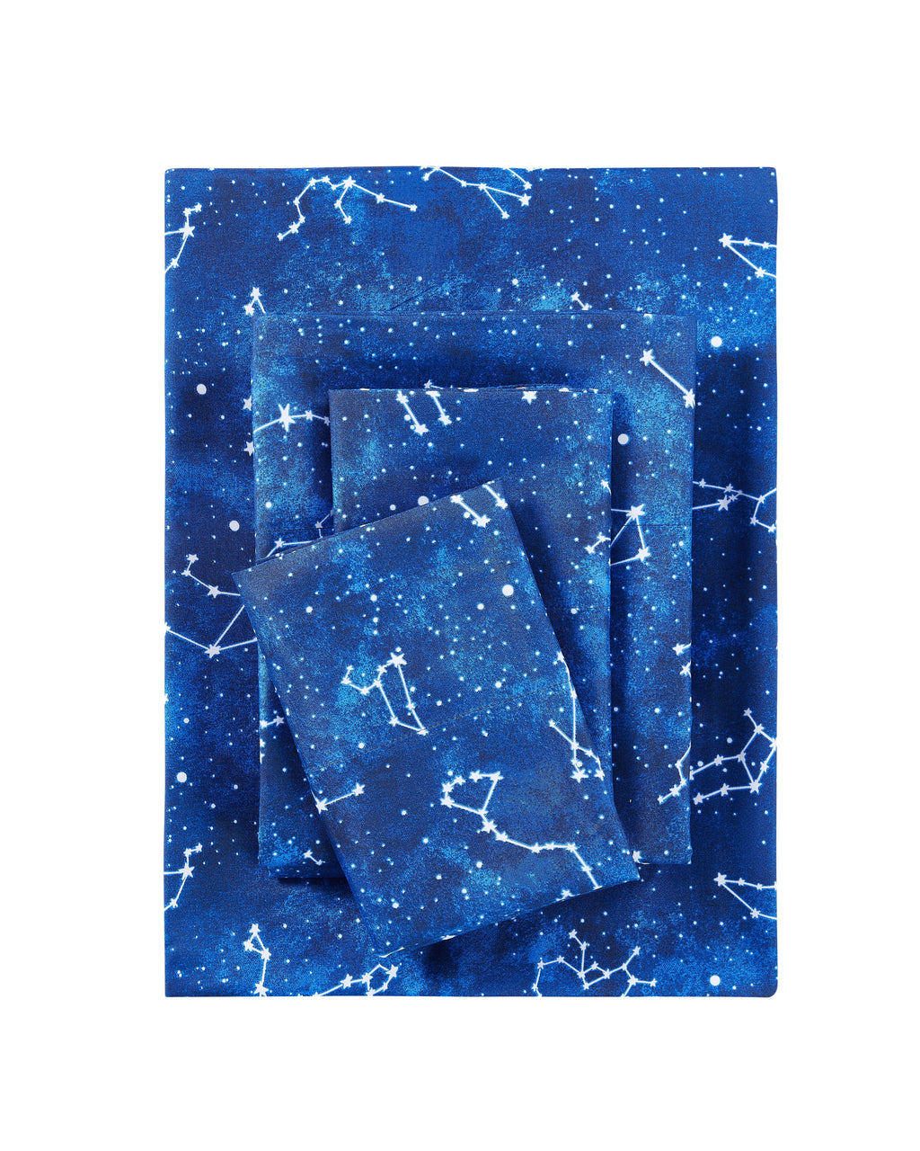 Ultra-Soft Kids Soft Microfiber Sheet Set, Navy Blue Stars, Full, 4 Pieces, Easy Care - Breathable Egyptian Cotton Flat & Fitted Sheets - Default Title