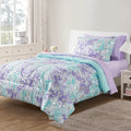 All-Season 5-Piece Purple Metallic Foil Cheetah Bedding Set for Kids with Storage Bag, Twin - Hypoallergenic Ultra-Fluffy Quilt for Winter - Default Title