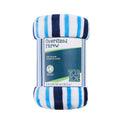 Reversible Sherpa Blue Stripes XL Oversized Throw Blanket, 72 x 50 inches, Great for a Kids Bedroom, Super Soft and Cozy - Cozy Fleece Throw Blanket for Couch & Bed - Default Title