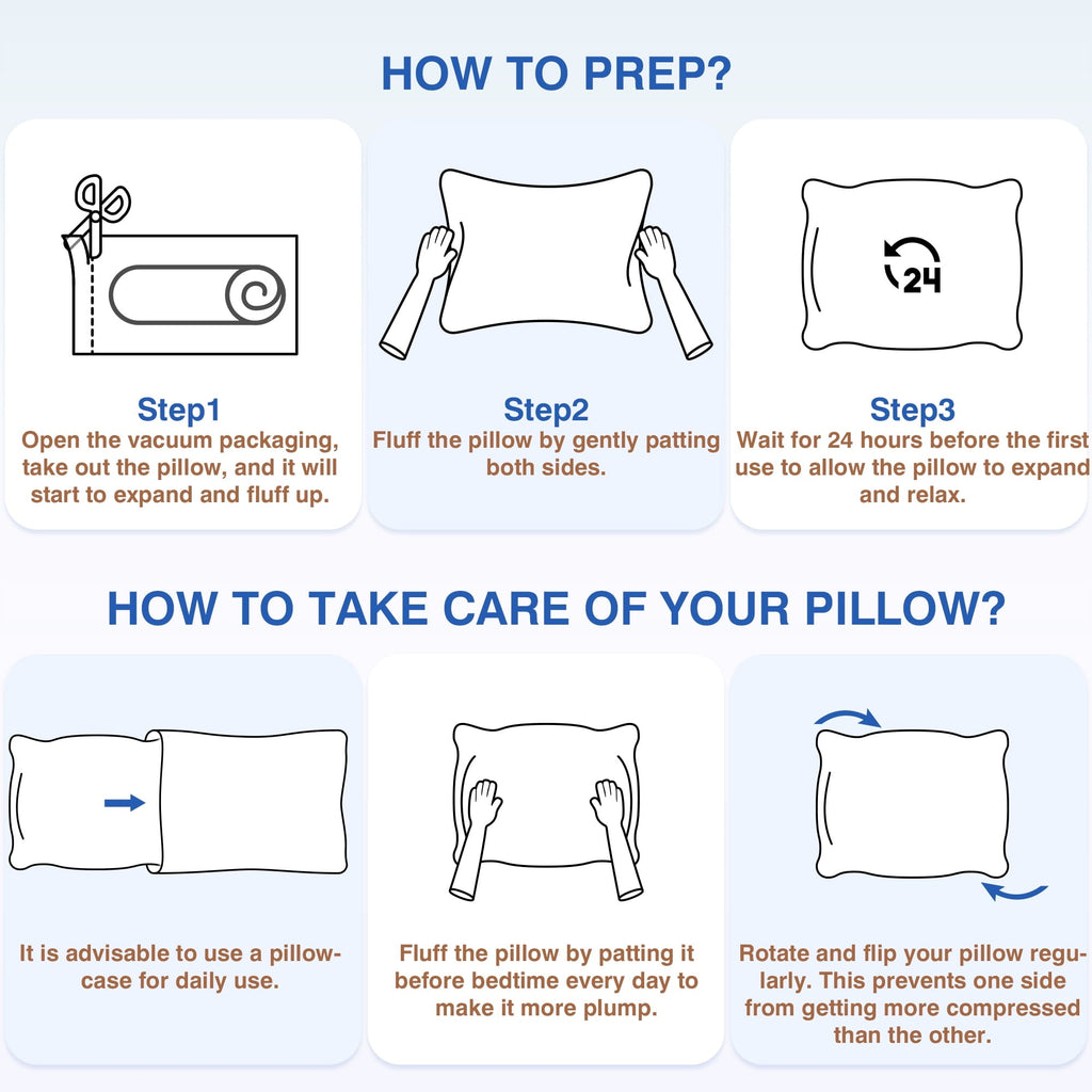Orthopedic Support Pillows and Bed Pillows Queen Size for Sleeping,With 2 Set of Soft Cotton Cover- Pack of 2 - Ergonomic Memory Foam Pillow for Neck Pain Support Detail