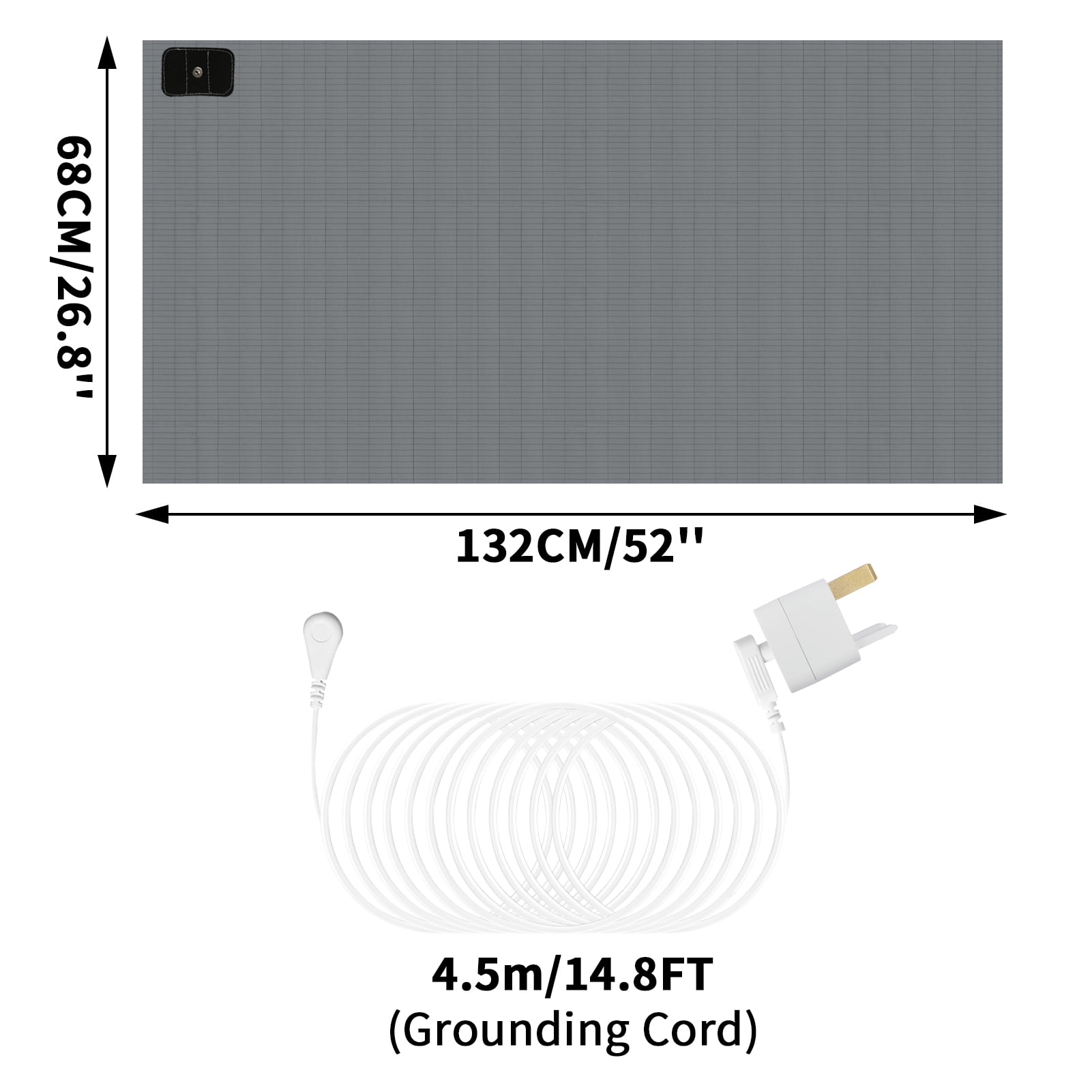 Cooling Sateen Grounding Sheets for All Mattress Sizes, Grounding Mat for Bed 10% Silver Fiber+90% Organic Cotton Grounding Sheets S... - Premium Ultra-Soft Pillowcase Pair for Sleeping Detail