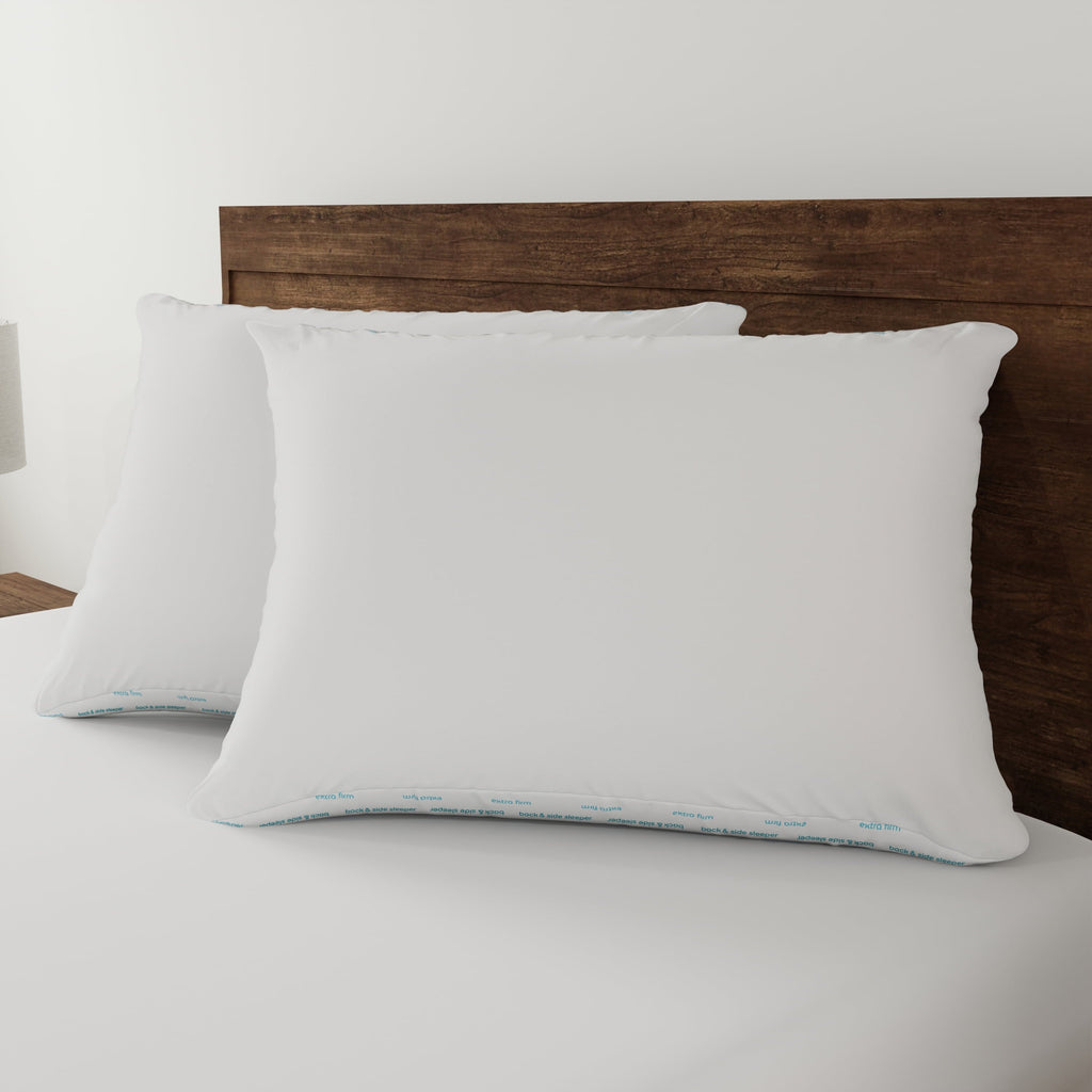 Hotel Collection Back & Side Sleeper Bed Pillow, Standard/Queen - Extra Firm Support (4 Pack) - Decorative Throw Pillow Cushion for Sofa & Bed Detail