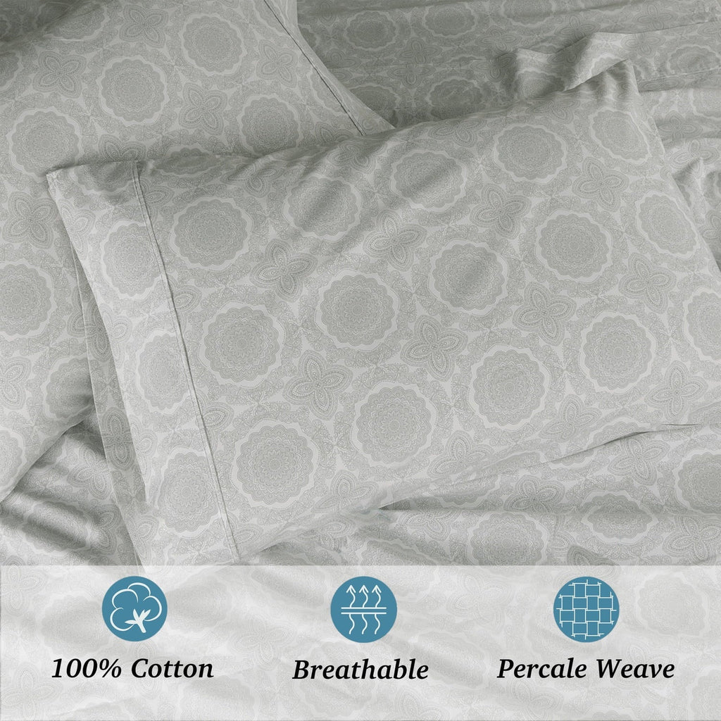 Ultra-Soft 100% Cotton Queen Sheets Set, 4 Piece Bed Sheets Set with HeiQ Fresh, Percale Weave, Hotel Luxury, Ultra Soft Sheets ... - Premium Ultra-Soft Pillowcase Pair for Sleeping Detail