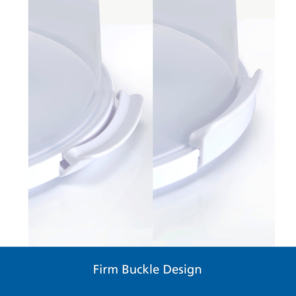 Ergonomic Manual 12 inch Clear Cake Carrier with 2pk 9 inch Gray Round Pans, Carbon Steel - Premium Stainless Steel Garlic Presser & Peeler Detail