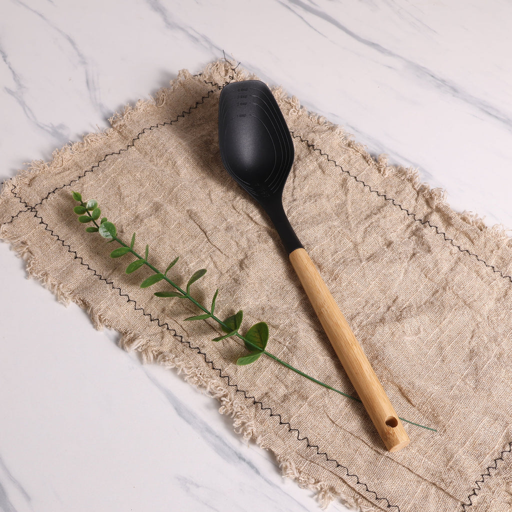 Heavy Duty with Bamboo Handle, Ideal for Cooking , 13in L - Professional Kitchen Tool for Culinary Enthusiasts Detail