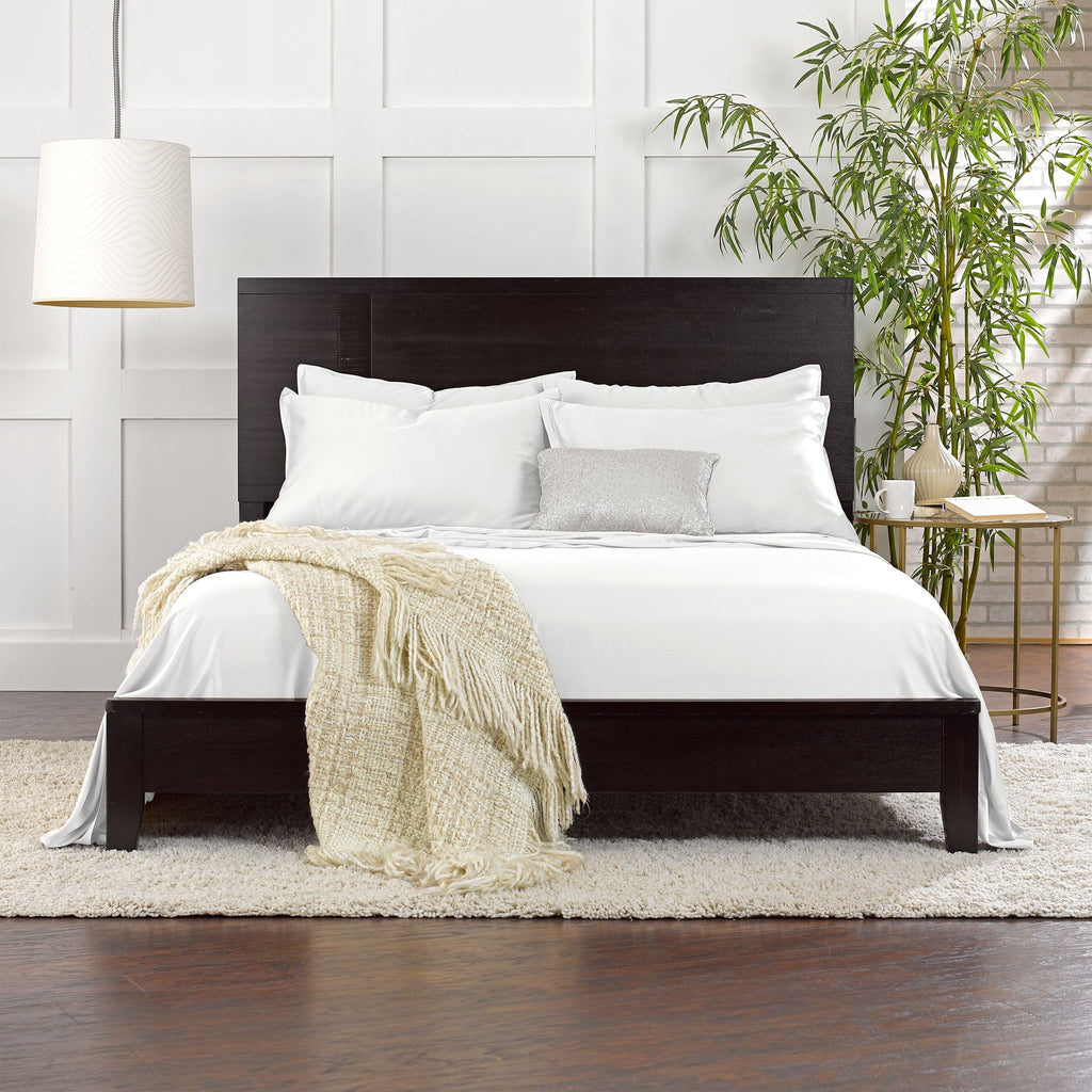 Wrinkle-Resistant Sheets King Size Bed Sheet 4 Piece Set, Genuine 100% Organic Bamboo Viscose, Luxuriously Soft & Cooling, Double Stitc... - Luxury Bed Sheet Set with Deep Pockets Detail