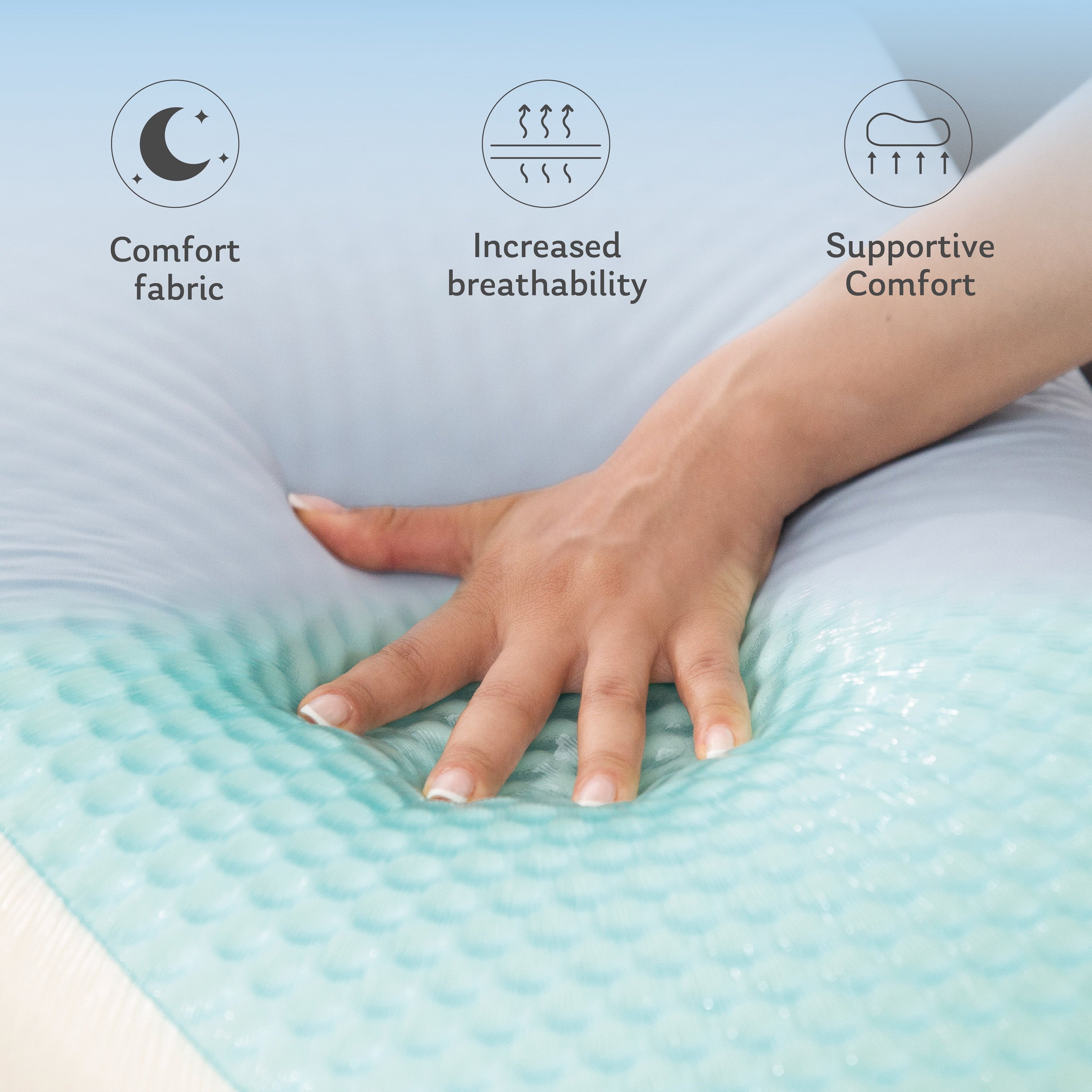 Hotel Collection Memory Foam Pillow, Cooling Gel Bed Pillow, Queen, Blue - Decorative Throw Pillow Cushion for Sofa & Bed Detail