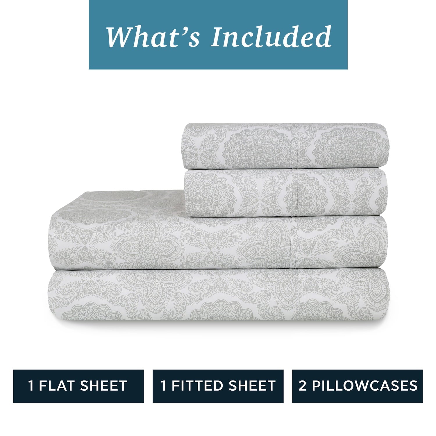 Ultra-Soft 100% Cotton Queen Sheets Set, 4 Piece Bed Sheets Set with HeiQ Fresh, Percale Weave, Hotel Luxury, Ultra Soft Sheets ... - Premium Ultra-Soft Pillowcase Pair for Sleeping Detail