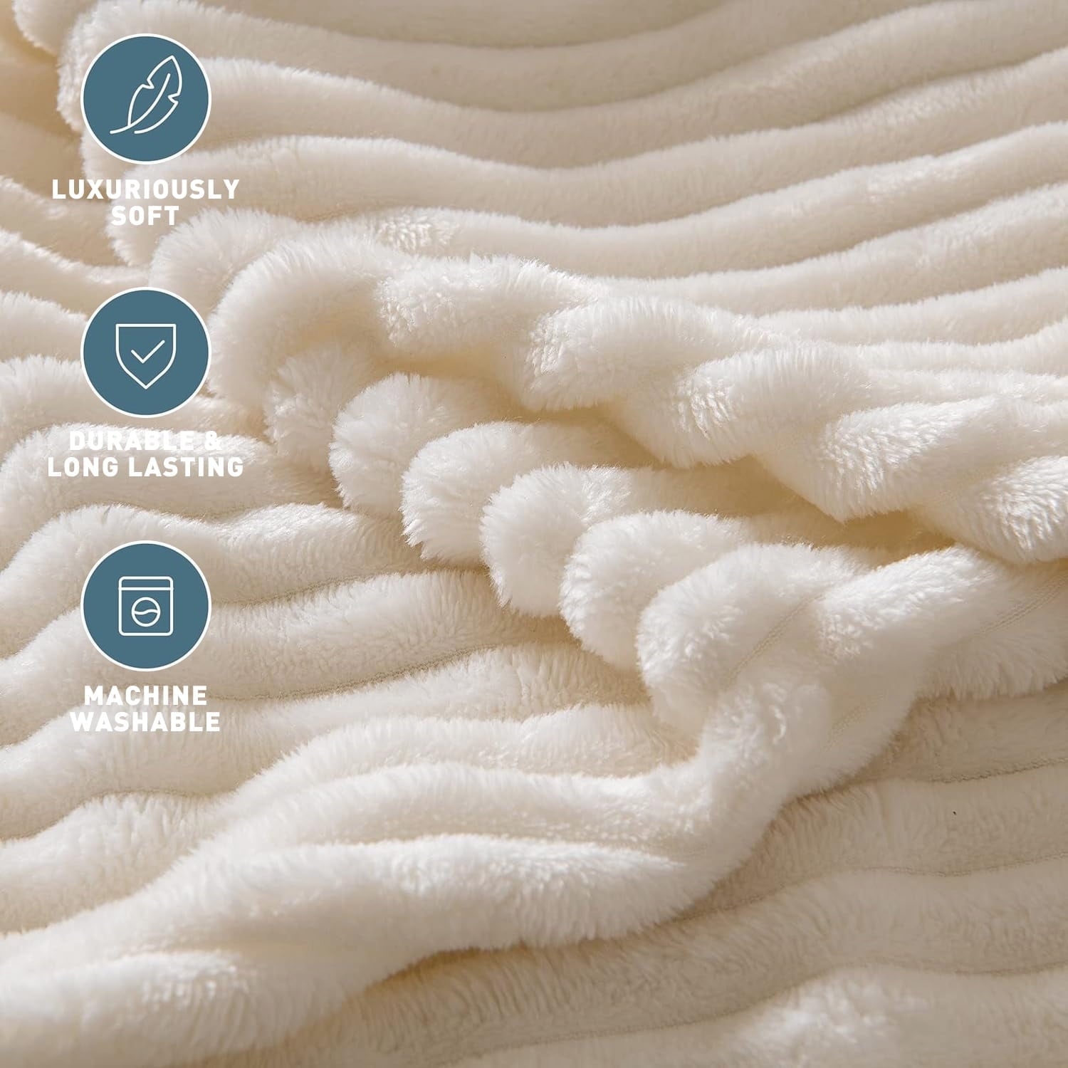 Decorative Knitted Throw Size Blanket for Couch, Sofa, Bed, Striped Beige Throw Blanket for Office Picnic Travel Bedroom, Super Soft War... - Luxury Knitted Decorative Throw Blanket with Fringes Detail
