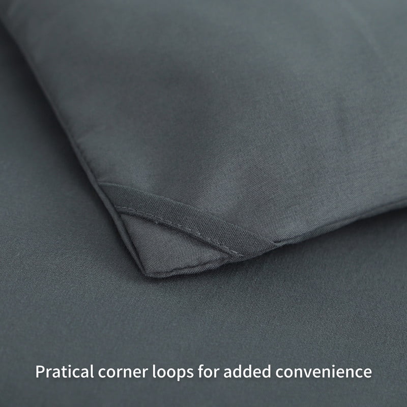 All-Season 7 Pieces Comforter Set with Sheets - Bed in a Bag with Comforter and All Season Sheets, Pillowcases,Dark Gray,Queen - Cloud-Like Soft Lightweight Bed Comforter Detail
