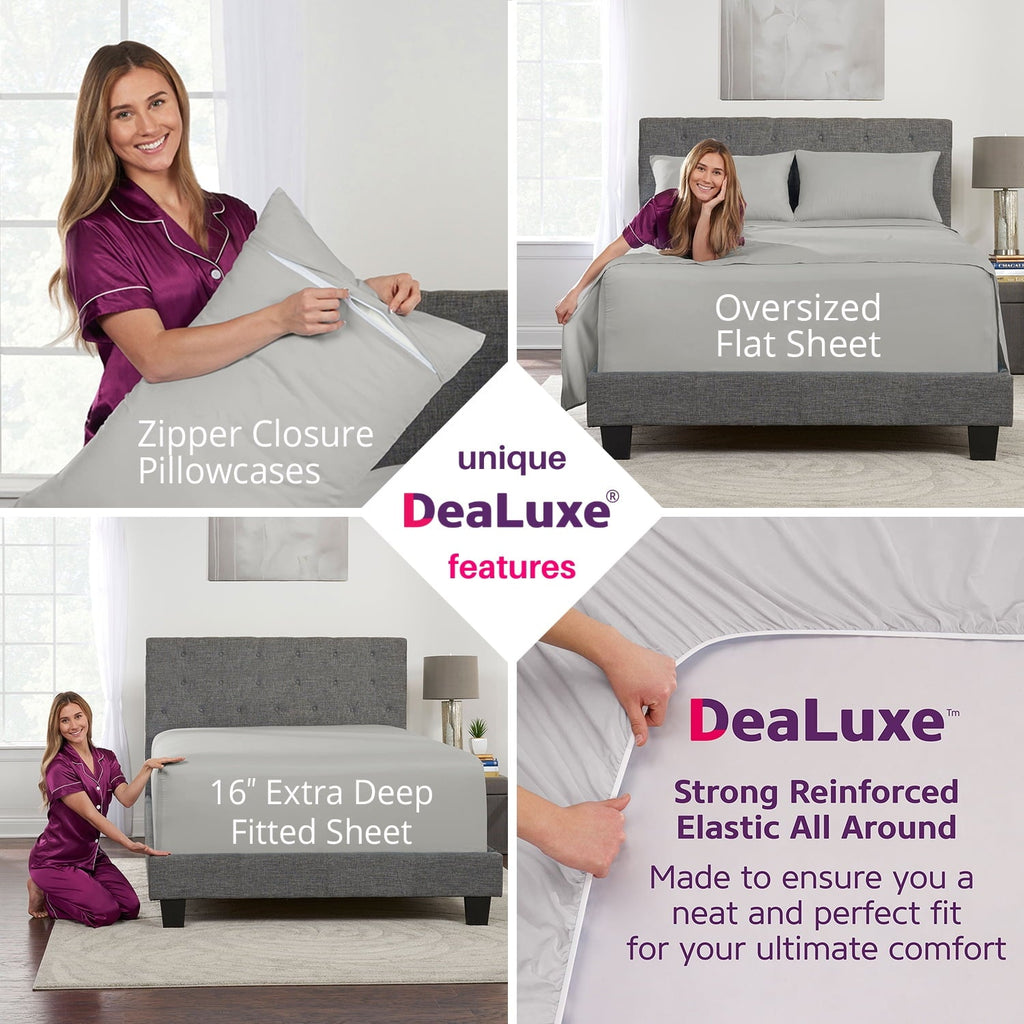 Wrinkle-Resistant Bedding 21” King Extra Deep Pocket Sheets - Deep King Fitted Sheet - Super And Ultra Deep Sheet - For Deep Mattress -... - Premium Ultra-Soft Pillowcase Pair for Sleeping Detail