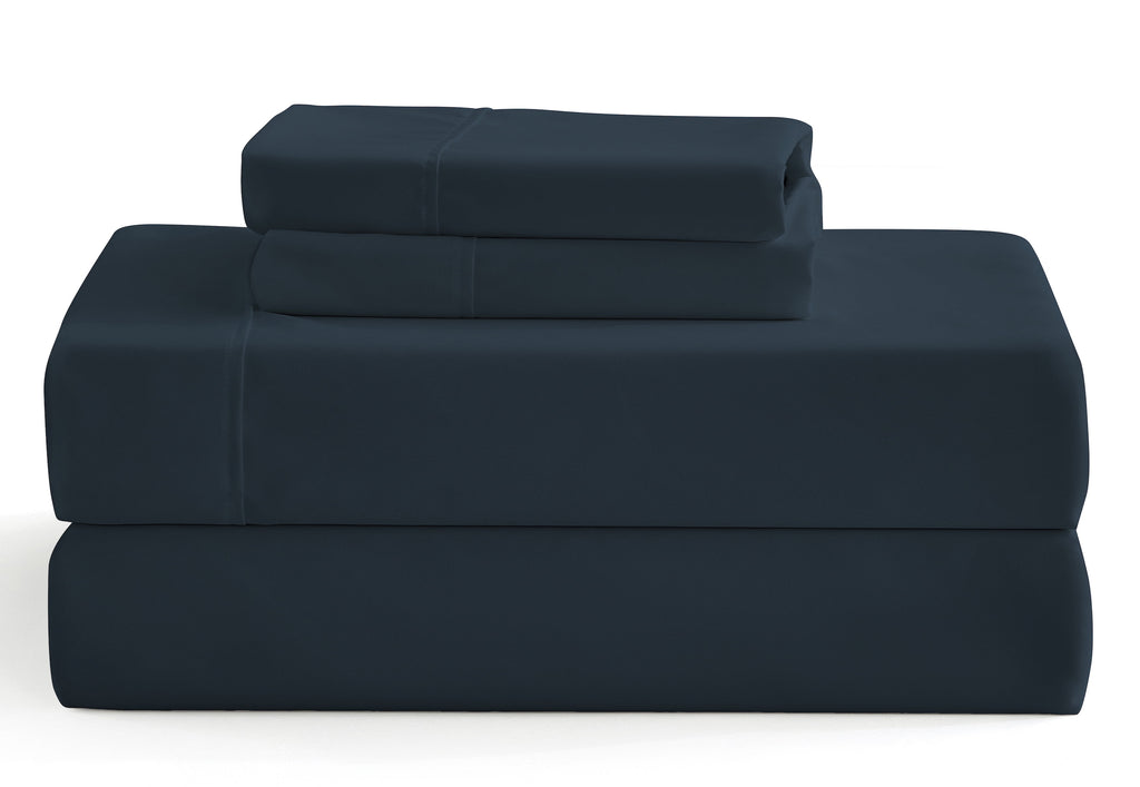 Breathable Luxury 3-Piece Twin Sheet Set, Ultra-Soft 800 Thread Count Microfiber, Deep Pocket, Twin, Blue Indigo - Luxury Bed Sheet Set with Deep Pockets Detail