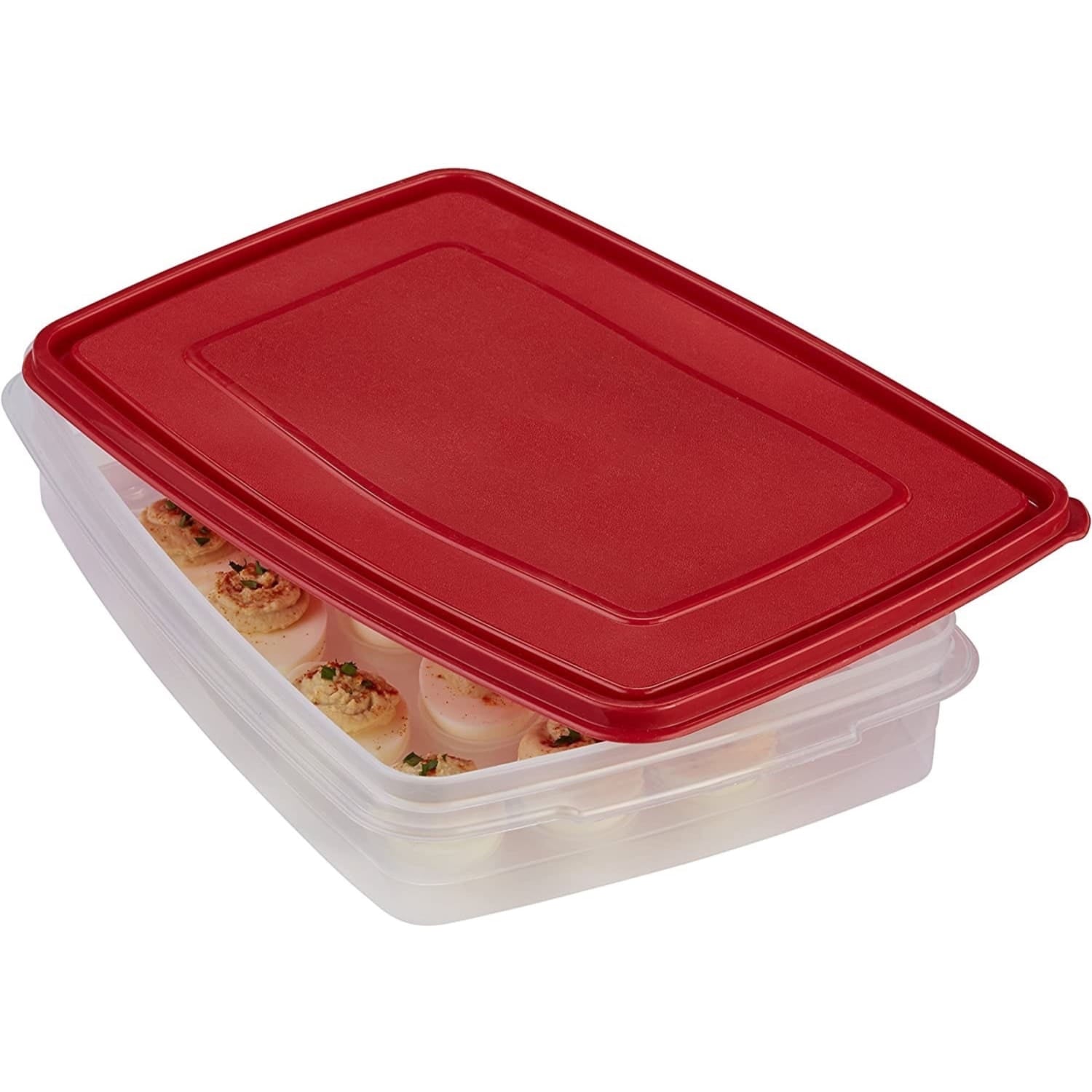 Deliciously Squishy Egg Keeper Food Storage Container, Clear/Red, 1 Count - Deliciously Soft Cupcake Sensory Glob Detail