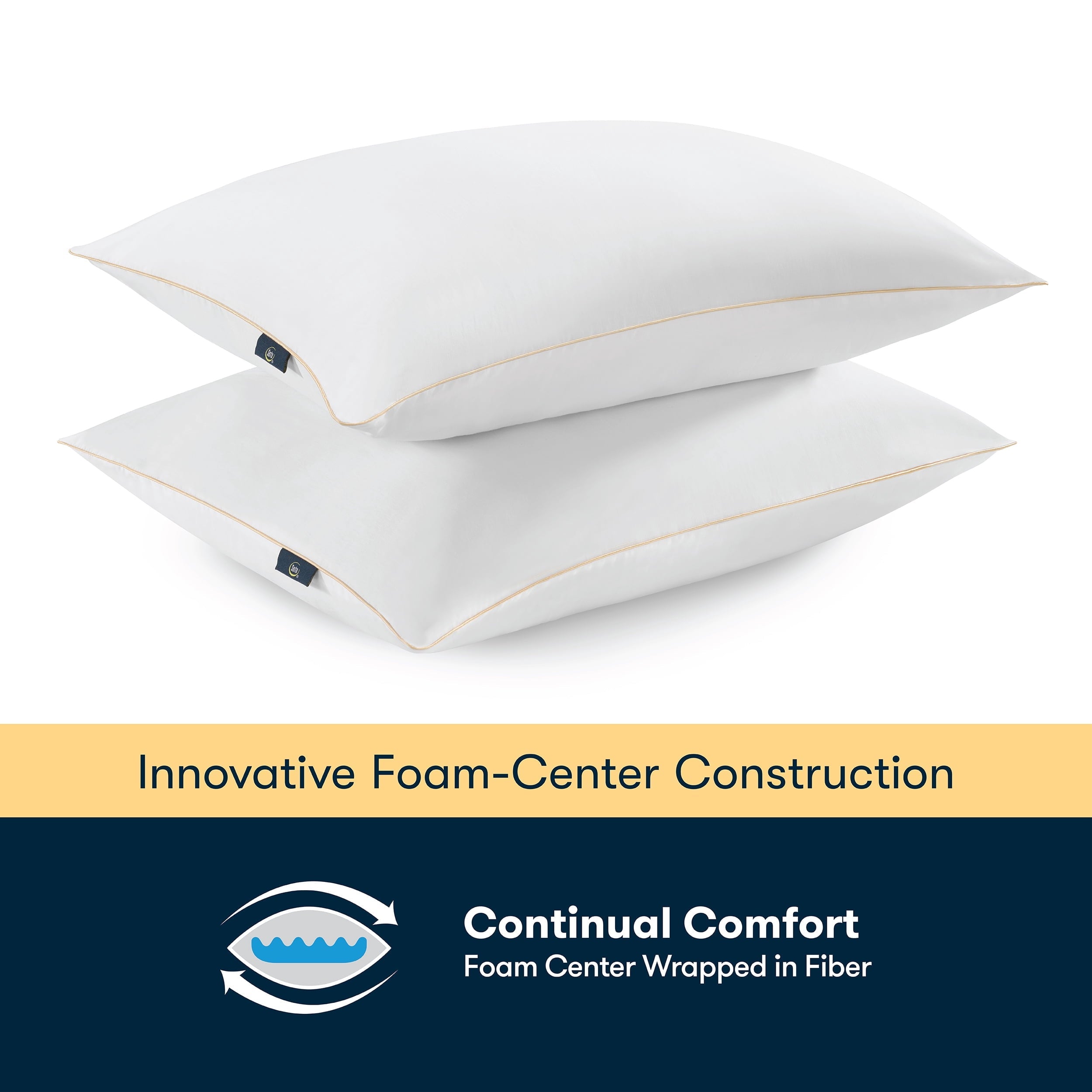 Fluffy Shredded pedic Bounce Back Standard/Queen Bed Pillow, Hypoallergenic Fill - Orthopedic Shredded Foam Bed Pillow Set Detail