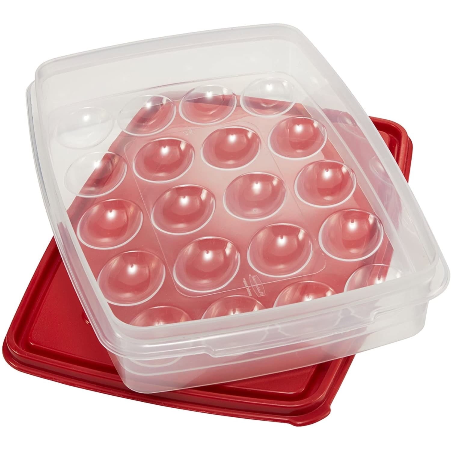 Deliciously Squishy Egg Keeper Food Storage Container, Clear/Red, 1 Count - Deliciously Soft Cupcake Sensory Glob Detail