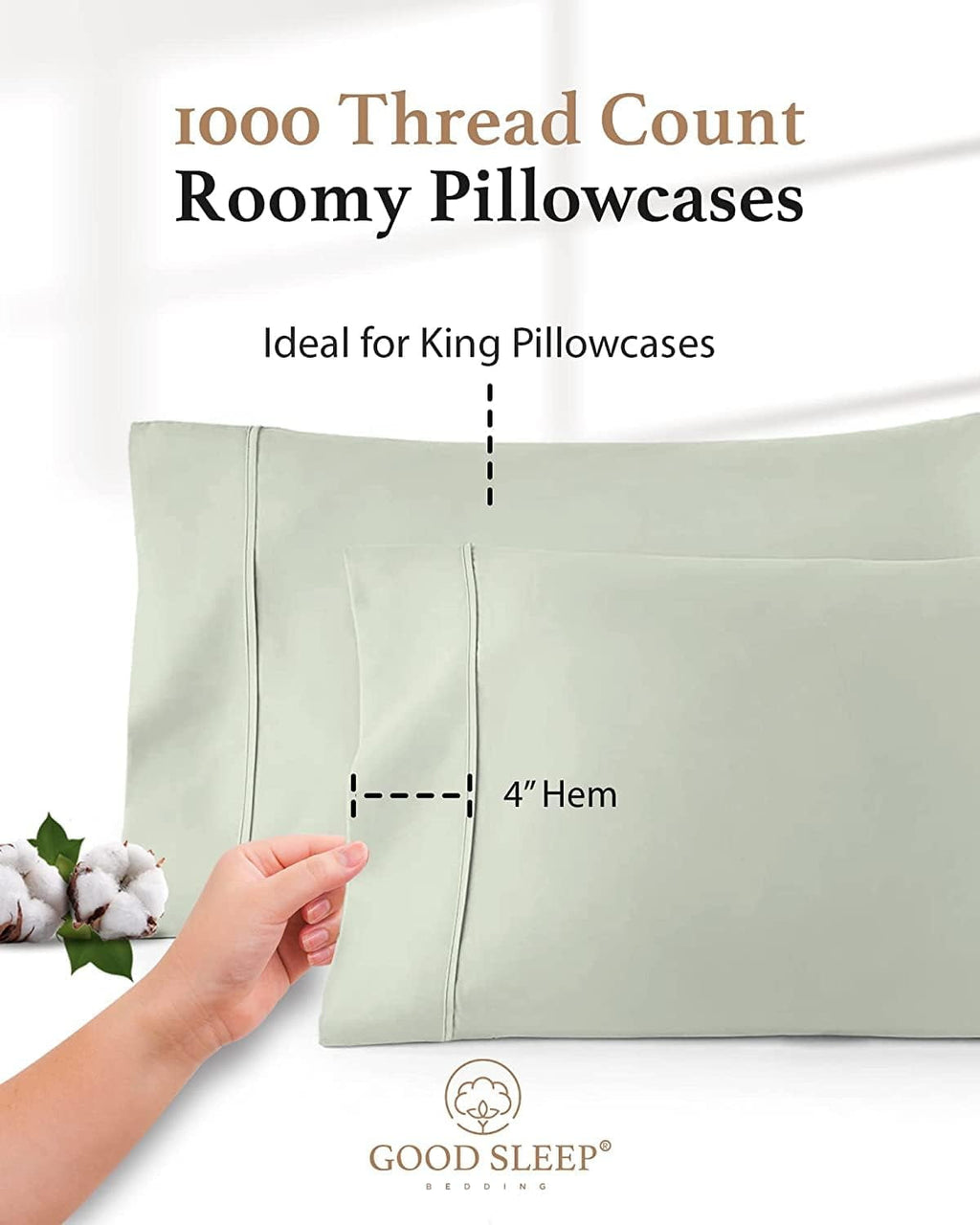 Wrinkle-Resistant Queen Size Flat Sheet Only - Hotel Style 100% Egyptian Cotton Sheet, Soft & Breathable, Sateen Weave 800 Thread Count... - Premium Ultra-Soft Pillowcase Pair for Sleeping Detail