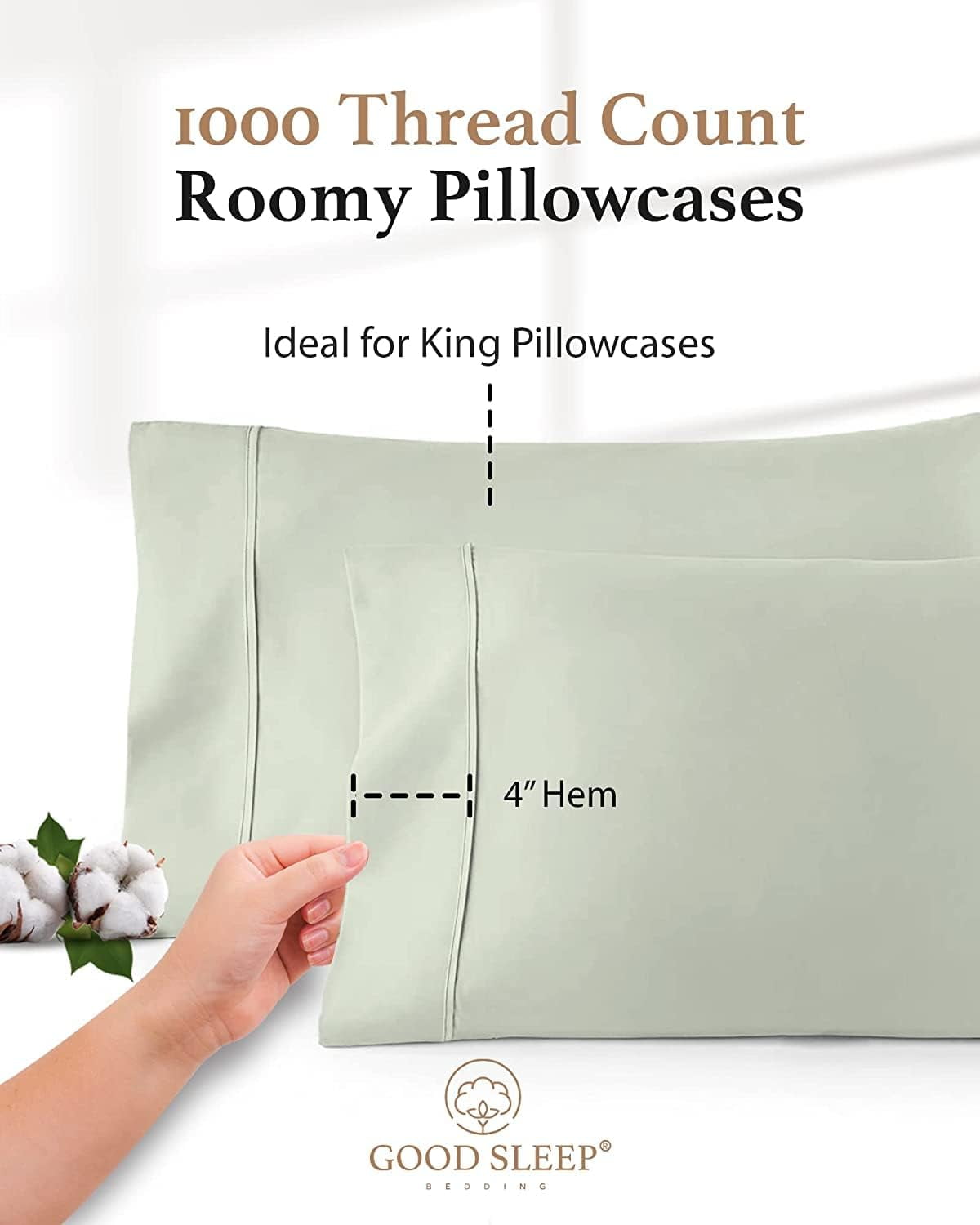 Wrinkle-Resistant Queen Size Flat Sheet Only - Hotel Style 100% Egyptian Cotton Sheet, Soft & Breathable, Sateen Weave 800 Thread Count... - Premium Ultra-Soft Pillowcase Pair for Sleeping Detail