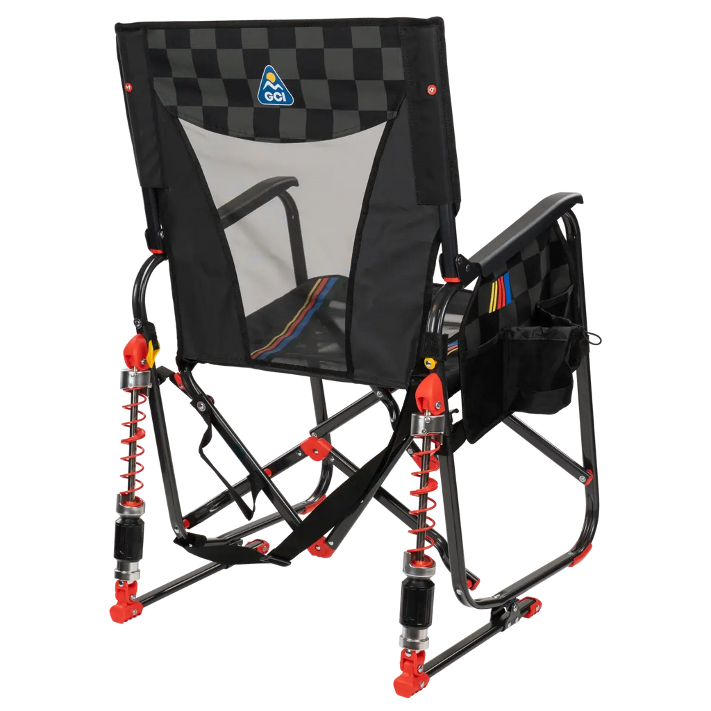 Smooth Motion Adjustable Rocker - NASCAR - Choice 899 - Patented Spring-Action Rocking Chair for Camping Detail