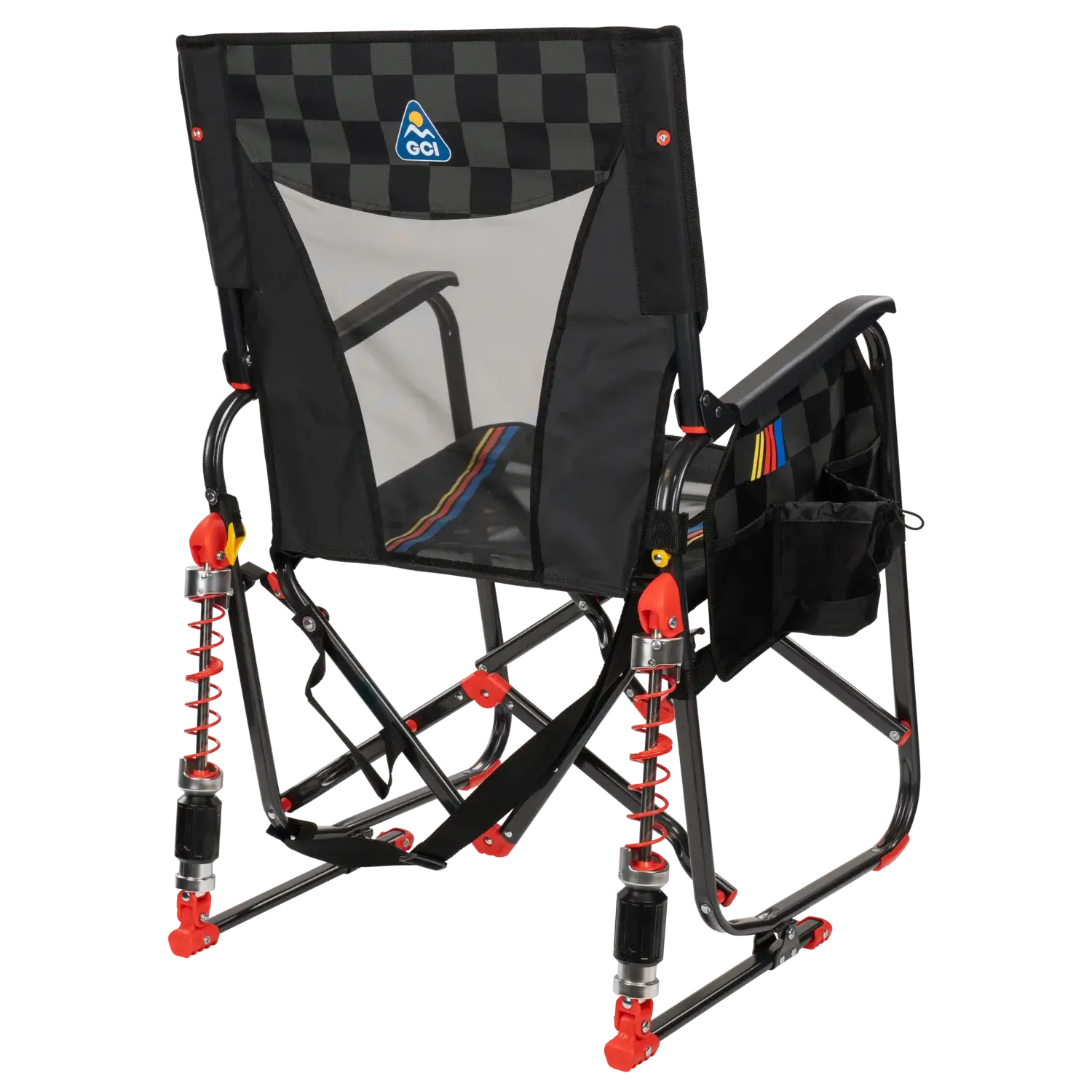 Smooth Motion Adjustable Rocker - NASCAR - Choice 899 - Patented Spring-Action Rocking Chair for Camping Detail