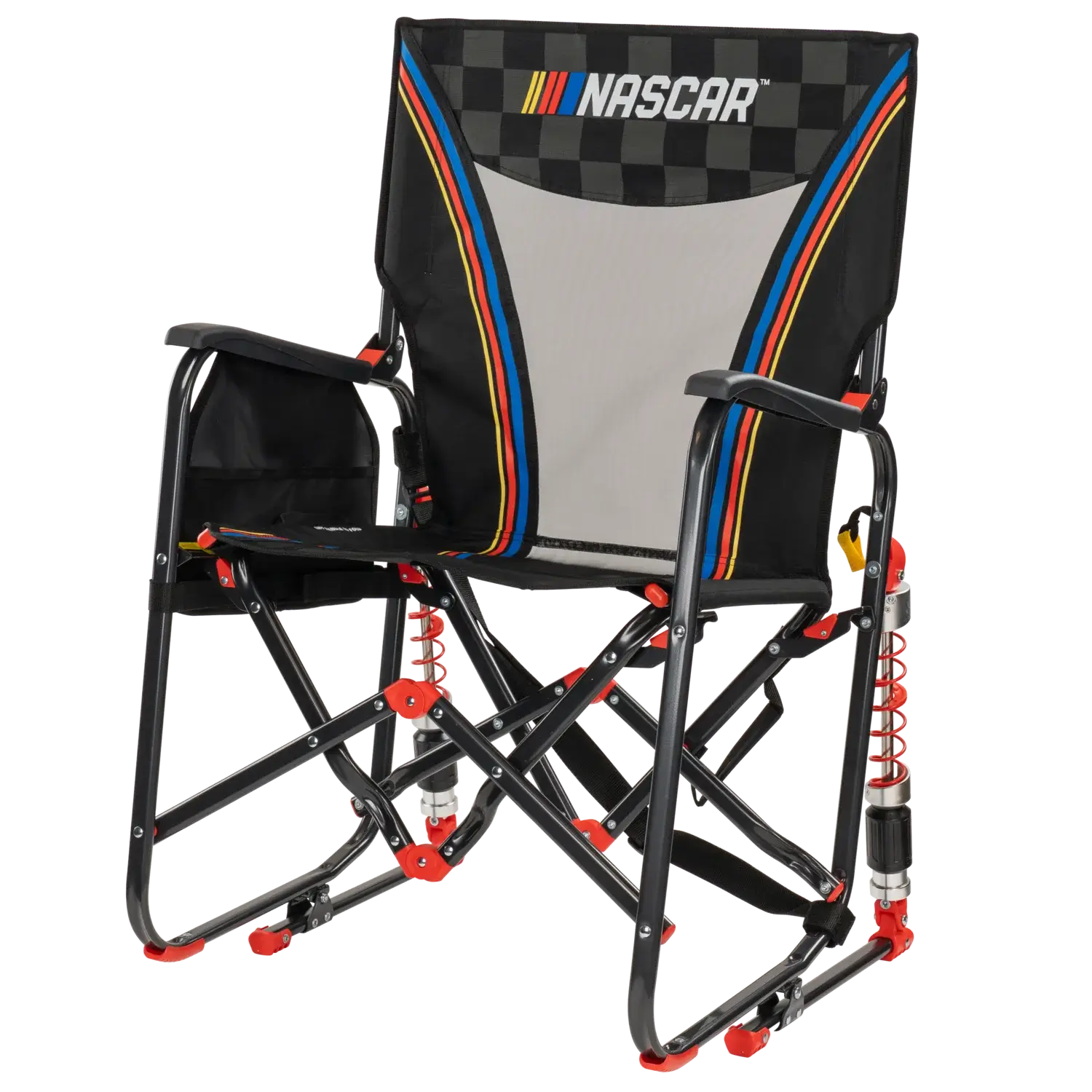 Smooth Motion Adjustable Rocker - NASCAR - Choice 899 - Patented Spring-Action Rocking Chair for Camping Detail