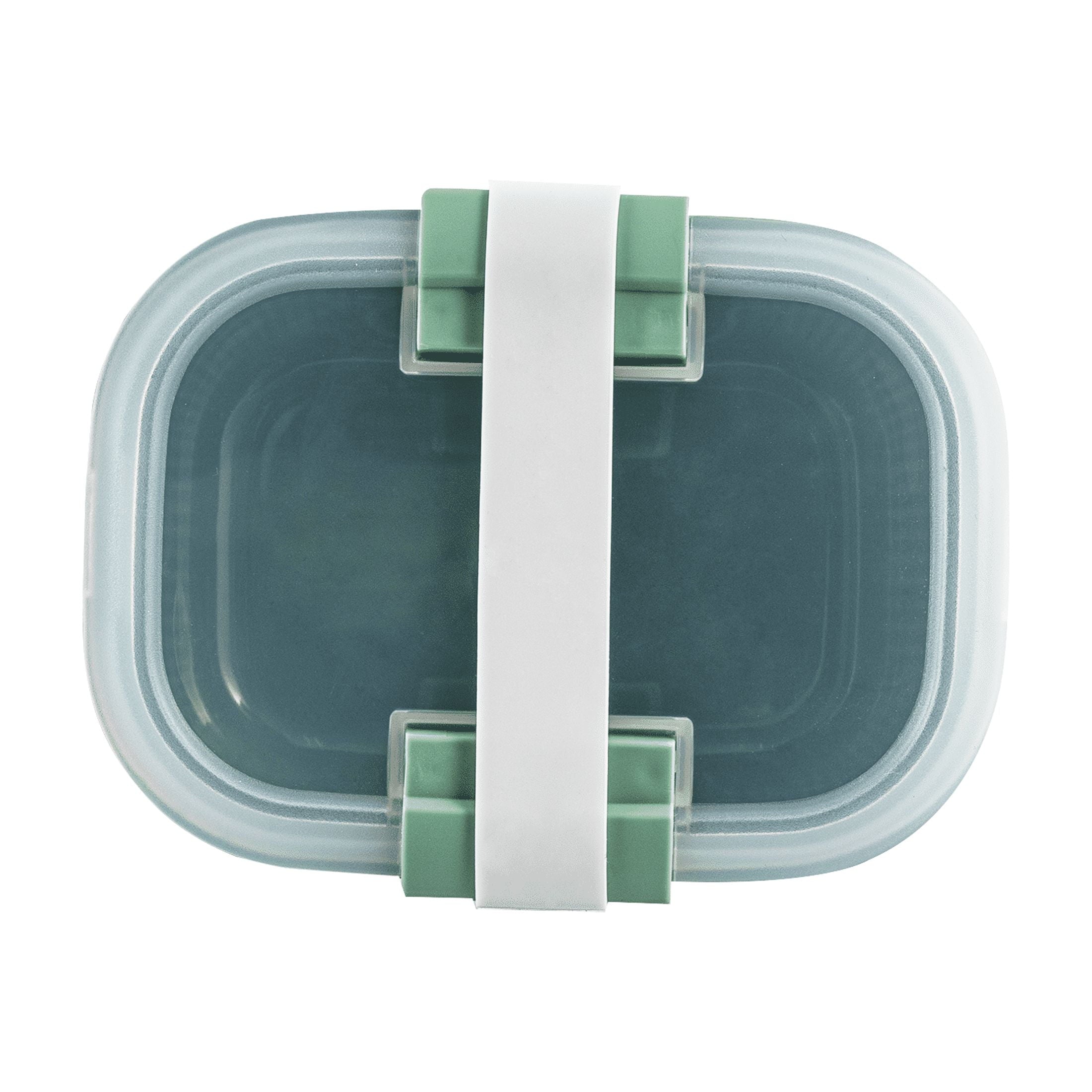Whimsical Doughnut Food Storage Snack Container, Plastic, Rectangle, Green, 19oz Capacity, Best Used for On-the-Go Snacks and Small Port... - Playful Star & Heart Shaped Geometric NeeDoh Detail