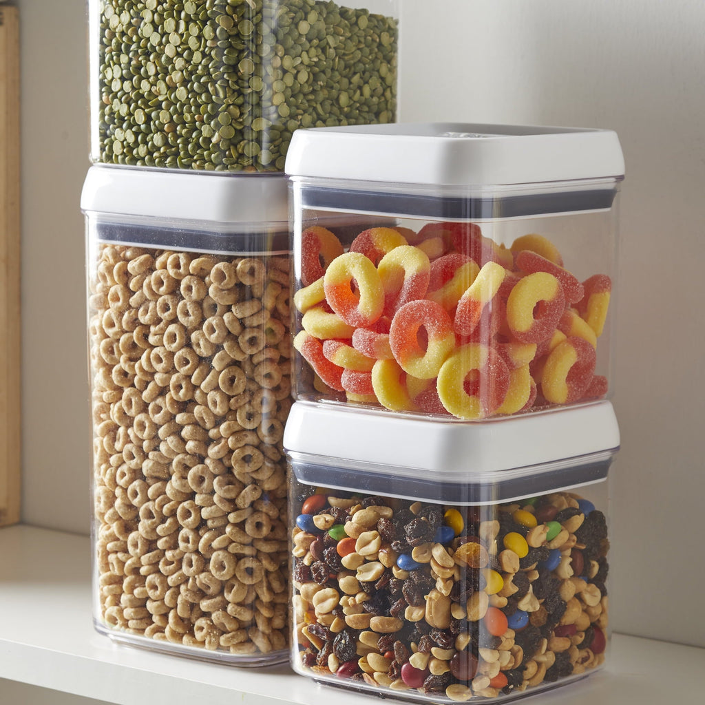 Whimsical Doughnut (2 pack) Canister - 4.5 Cup Square Food Storage Container, Designed to Help with Pantry Organization and F - Deliciously Soft Cupcake Sensory Glob Detail