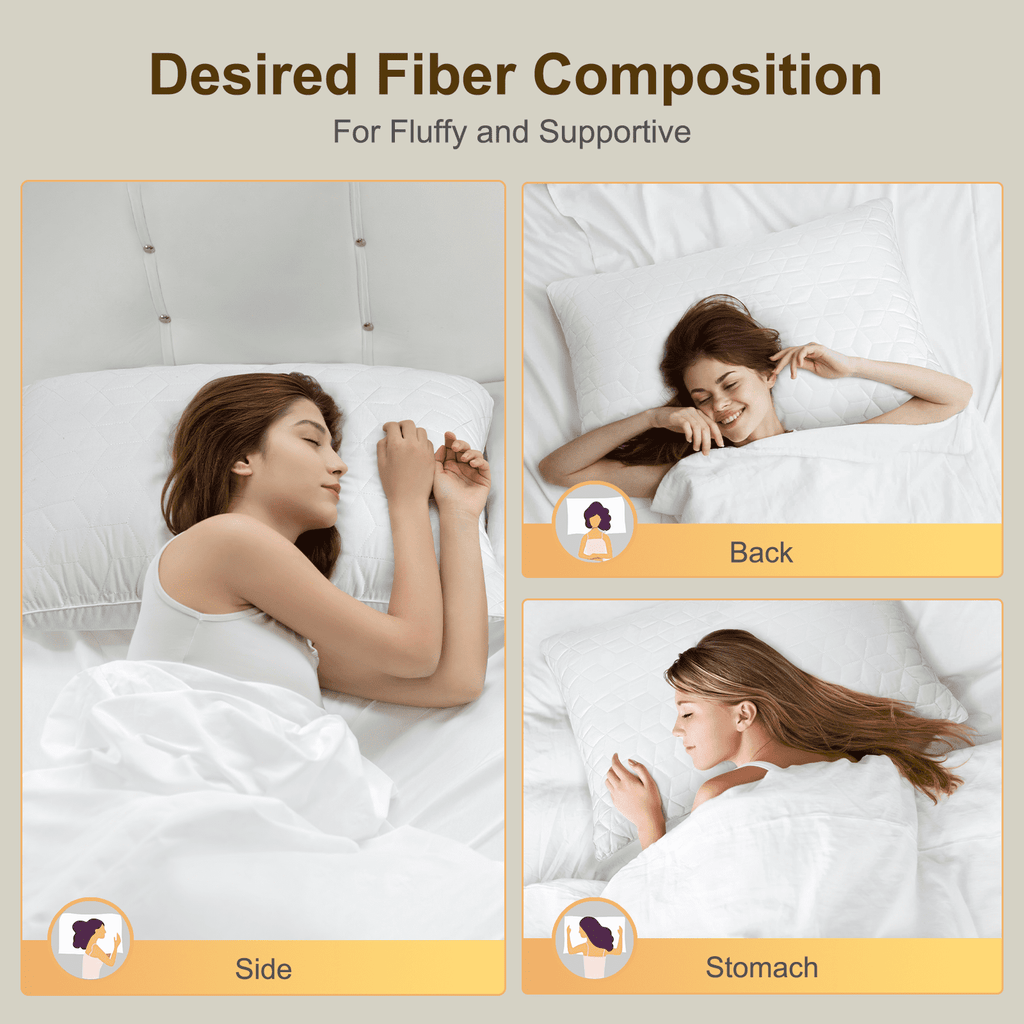 Orthopedic Support Bed Pillows Queen Size Set of 2, Hotel Gusseted Pillows for Sleeping, Alternative to Down Pillows, Soft Supportive & ... - Orthopedic Shredded Foam Bed Pillow Set Detail