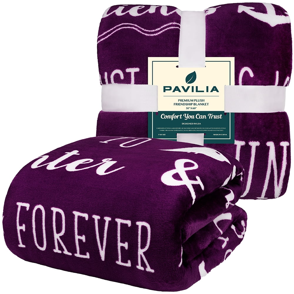Reversible Sherpa Best Friend Blanket, Friendship Gifts for Women Birthday Soul Sister Long Distance Bestie, Soft Cozy Fleece Throw Bla... - Super Soft Reversible Sherpa Flannel Blanket Detail