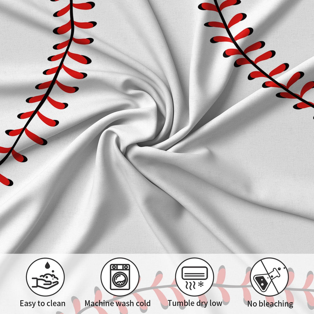 Cooling Sateen Baseball Sheet Set Sports Theme Bedding Set for Kids 3D Baseball Pattern Bed Sheets Baseball Games Bed Sheet Set Room... - Premium Ultra-Soft Pillowcase Pair for Sleeping Detail