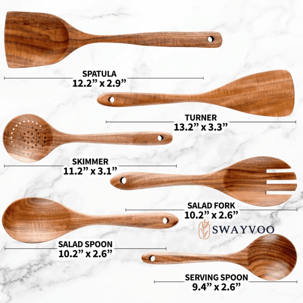 Heat-Resistant Wooden Spoons for Cooking, 6-Piece 100% Natural Teak Wooden Utensils for Cooking — Heat Resistant, Non-Stick ... - Heat-Resistant Silicone Cooking Spatula Turner Detail