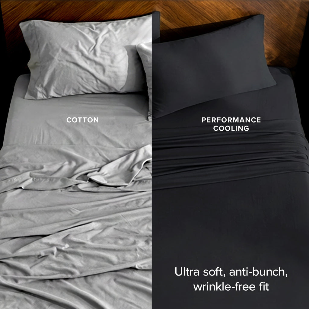Wrinkle-Resistant Cooling Performance Jersey Knit Stretch Sheet Set, Moisture-Wicking & Breathable, 4-Way Stretch Bed Sheets, Envelope ... - Premium Ultra-Soft Pillowcase Pair for Sleeping Detail