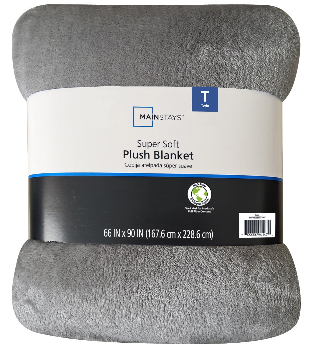 Lightweight Warm Super Soft Plush Blanket, Gray, Twin, Adult/Teen - Luxury Knitted Decorative Throw Blanket with Fringes Detail