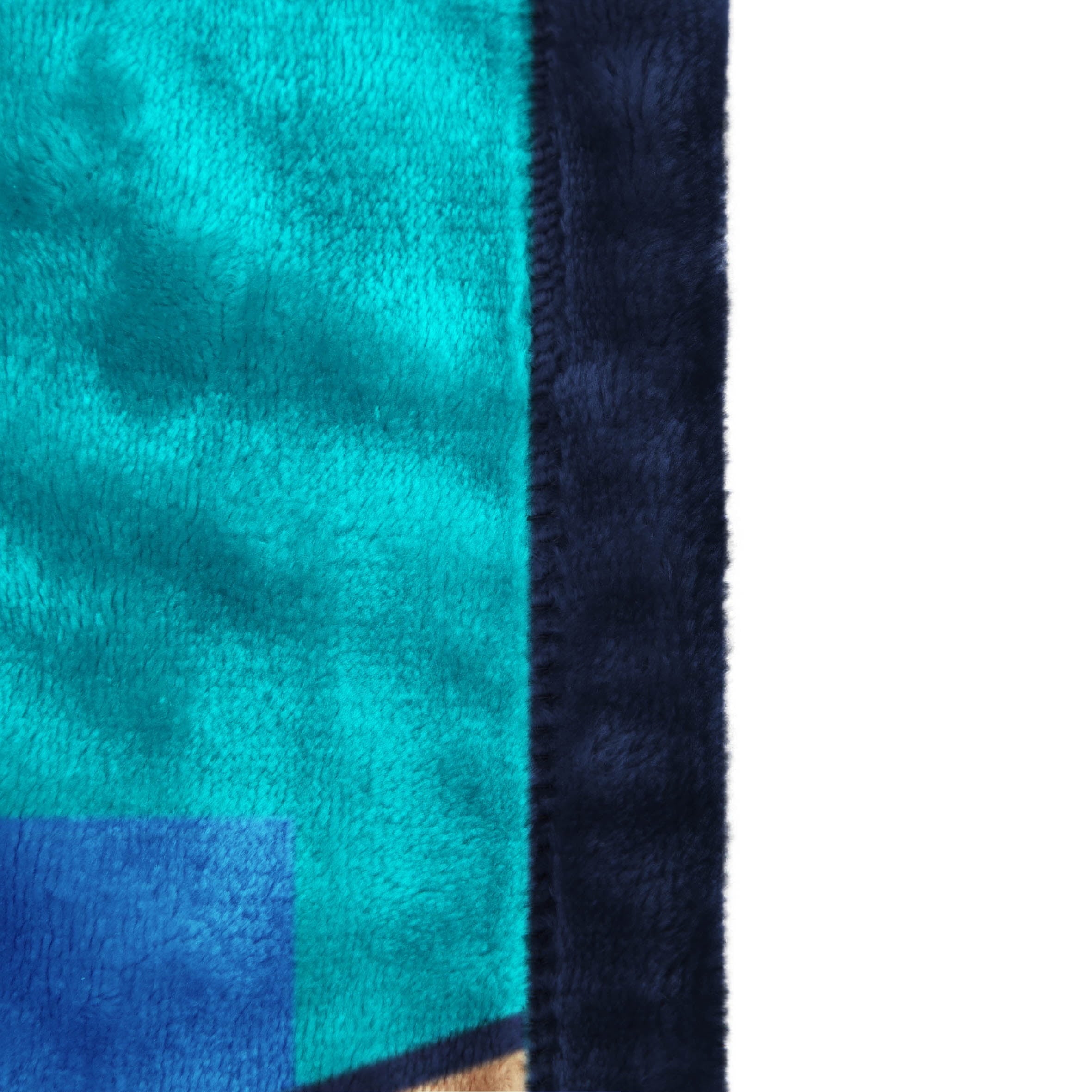 Cozy Fleece Minecraft Kids Twin/Full Blanket, 62 x 90, Microfiber, Green and Blue - Luxury Knitted Decorative Throw Blanket with Fringes Detail