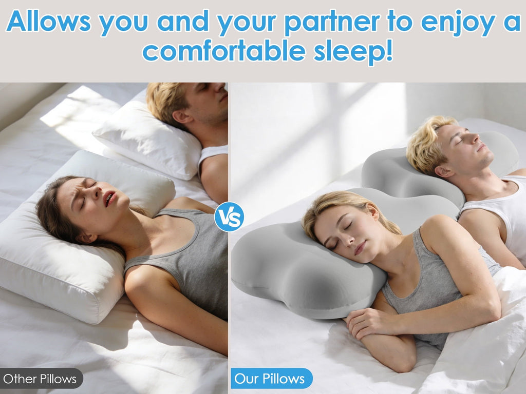 Hotel Collection Cervical Pillow Orthopedic Cervical Pillow for Neck Pain Relief, Memory Foam Bed Pillow with Pillowcase, Contour Bed ... - Hotel Quality Plush Sleeping Pillows Detail