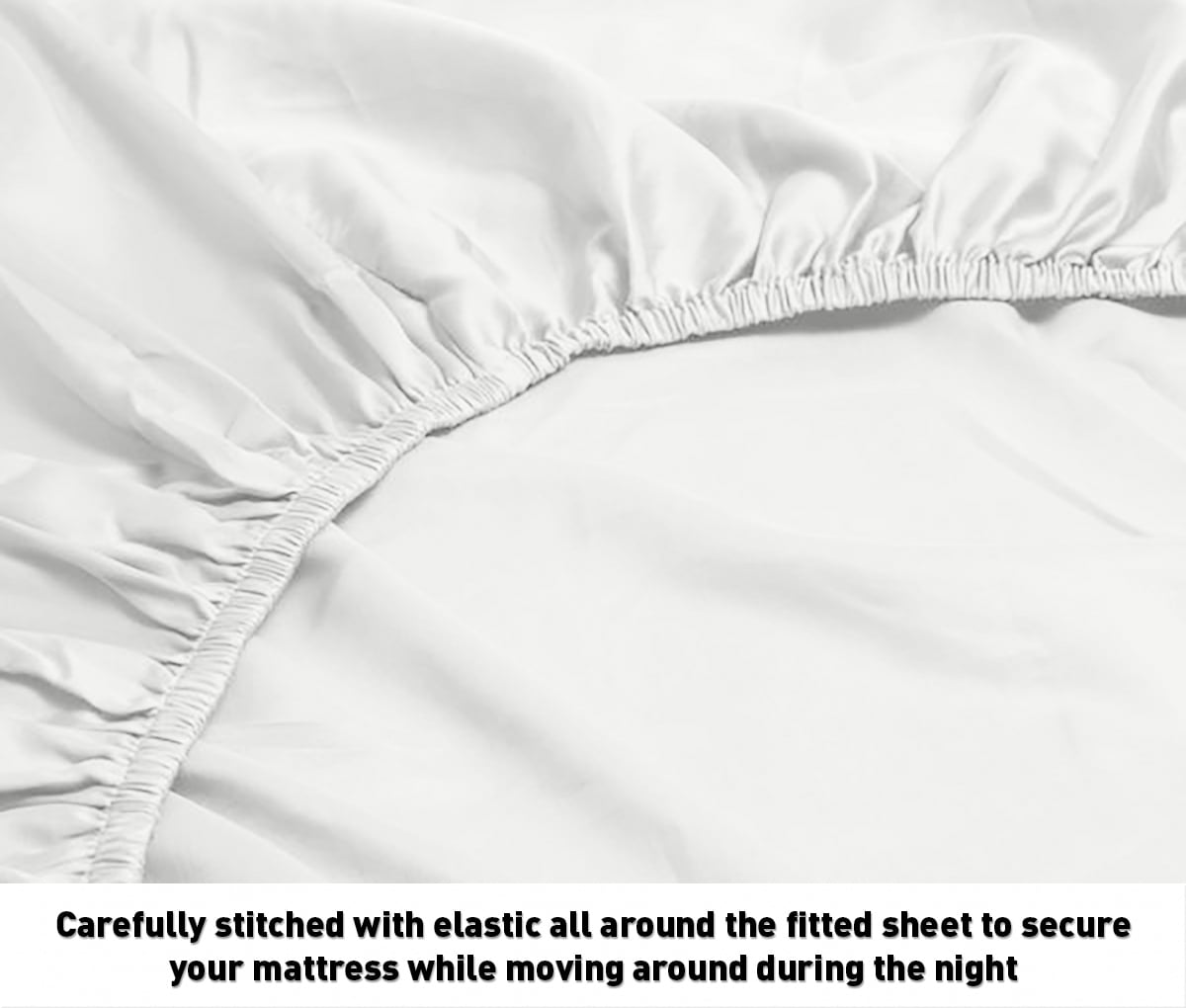 Wrinkle-Resistant Luxurious Collection 1000 Thread Count 100% Cotton Bed Sheet Set (Twin XL, White) - Luxury Bed Sheet Set with Deep Pockets Detail