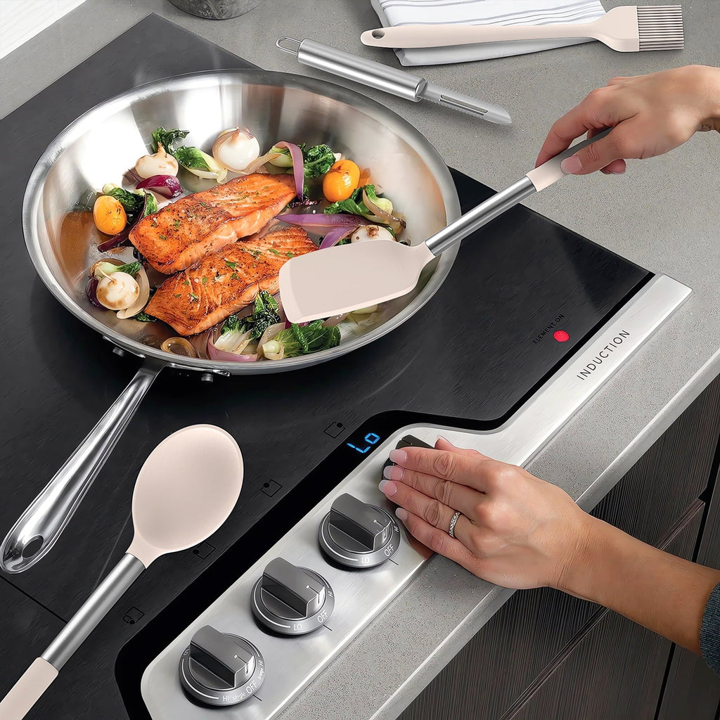 Ergonomic Cooking Silicone Cooking Utensils Set - Heat Resistant Silicone Kitchen Utensils for Cooking, Kitchen Utensil Spatula Set,BPA... - Heat-Resistant Silicone Cooking Spatula Turner Detail