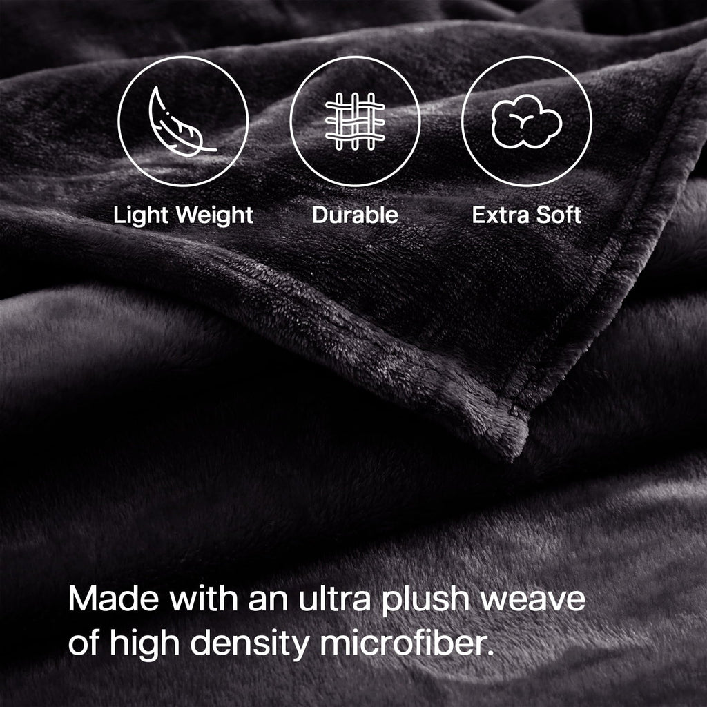 Reversible Sherpa Microplush Fleece Blanket Cozy for Bed and Throw Cozy for Bed and Throw 310 GSM Soft Microfiber Lightweight Warm Fluf... - Cozy Fleece Throw Blanket for Couch & Bed Detail