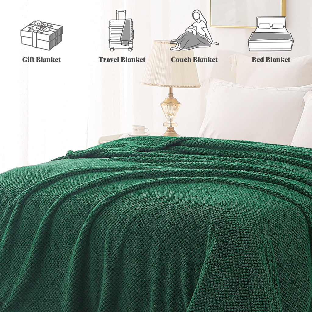Reversible Sherpa Fuzzy Fleece 50"x70" Throw Blanket for Couch, Fluffy Warm Soft Jacquard Blankets for Fall Winter, Lightweight and Coz... - Cozy Fleece Throw Blanket for Couch & Bed Detail